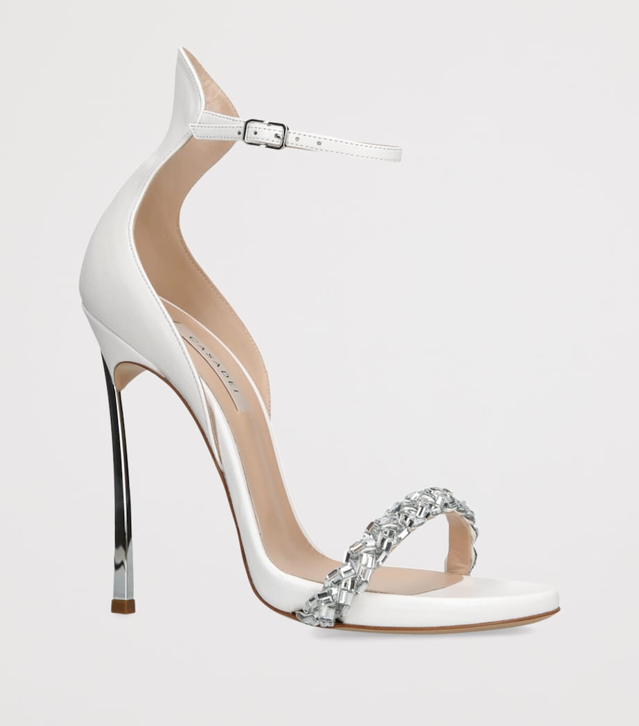 Leather Blade Starlink Strap Heeled Sandals 120 WHITE Image 3