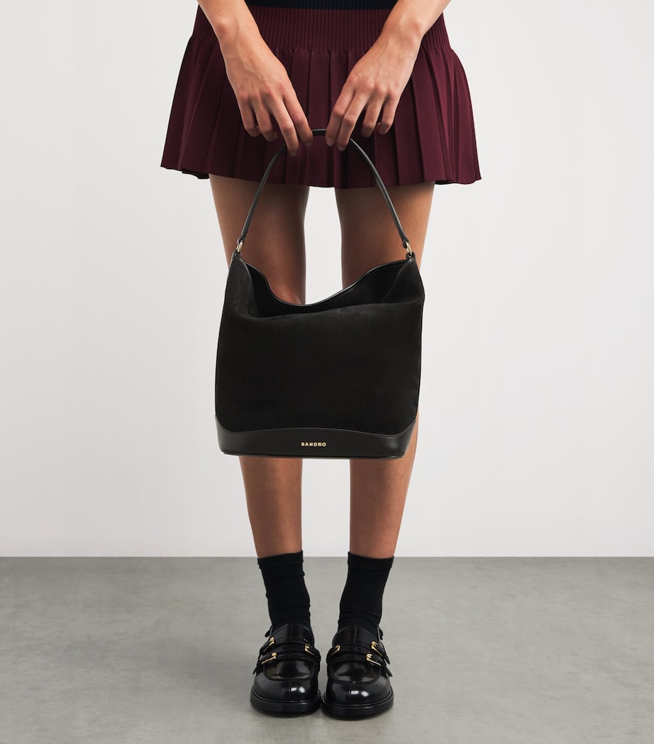 Suede Tangoso Bucket Bag BLACK Image 5