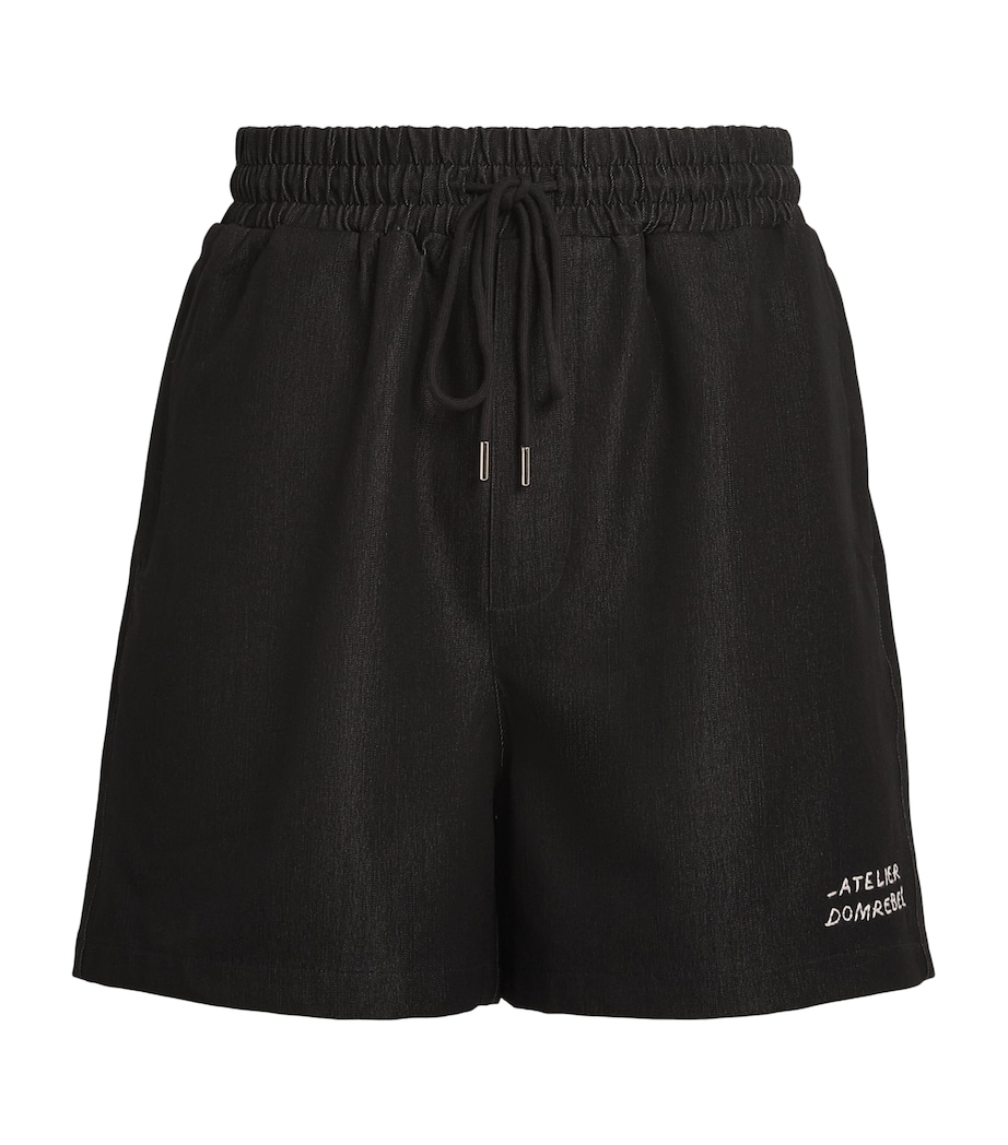 DOMREBEL Mens Chambray Baller Shorts Black Image 1