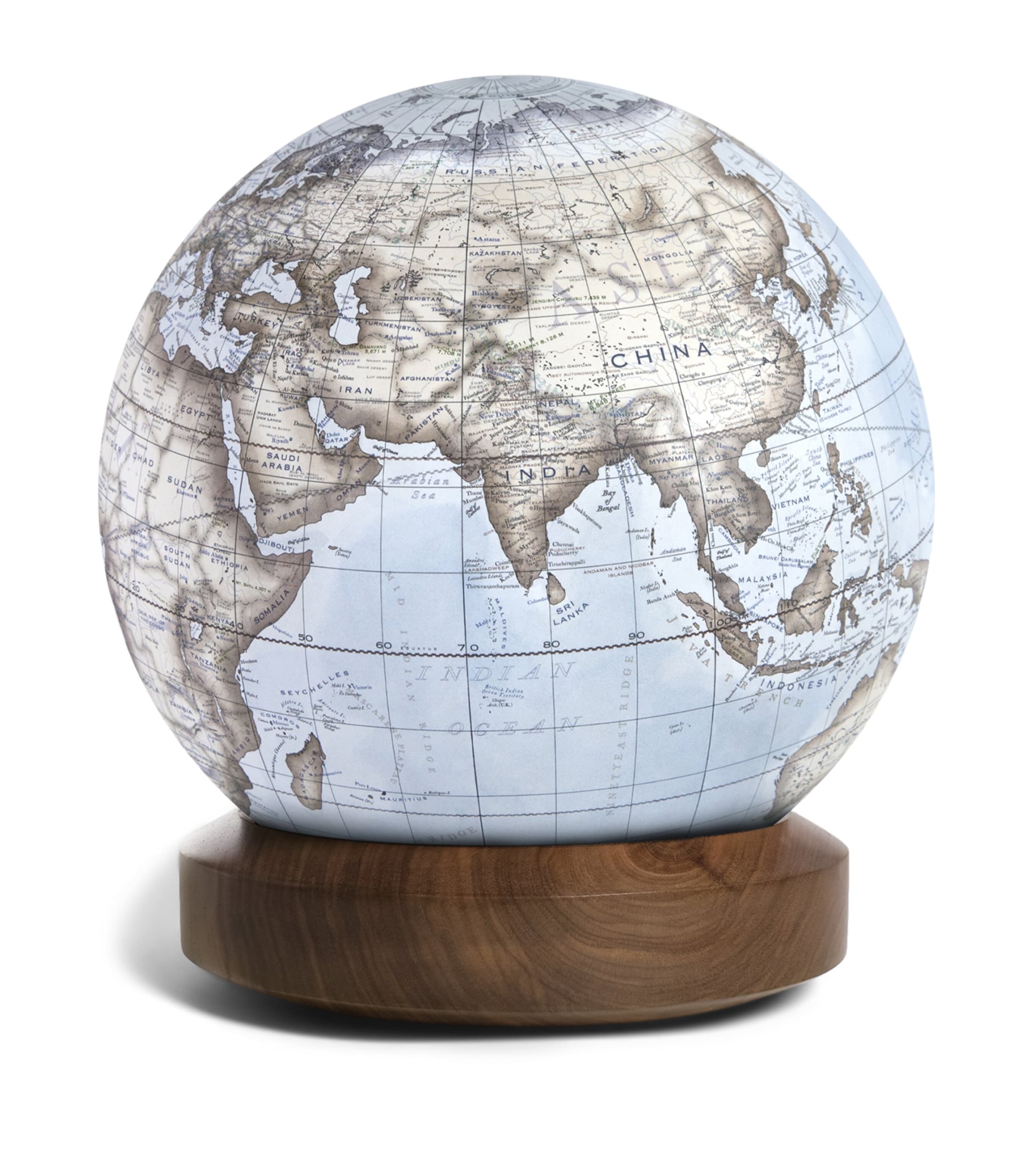 Bellerby The Walnut Albion Desk Globe (22cm) Glacial Blue Image 1