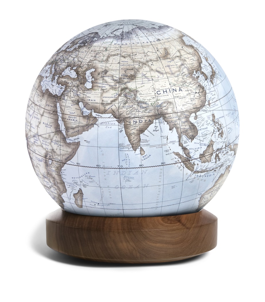 The Walnut Albion Desk Globe (22cm) GLACIAL BLUE Image 1