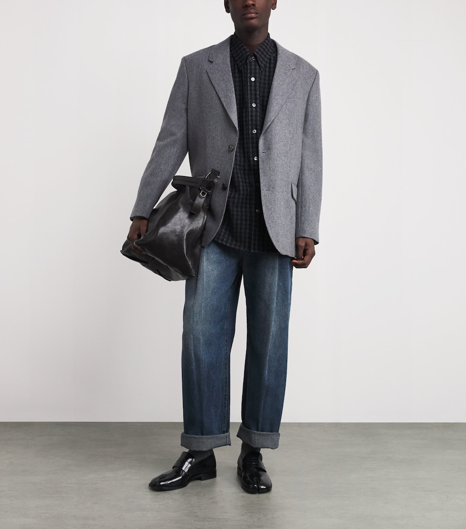 Cotton-Wool Gingham Shirt GREY Image 2