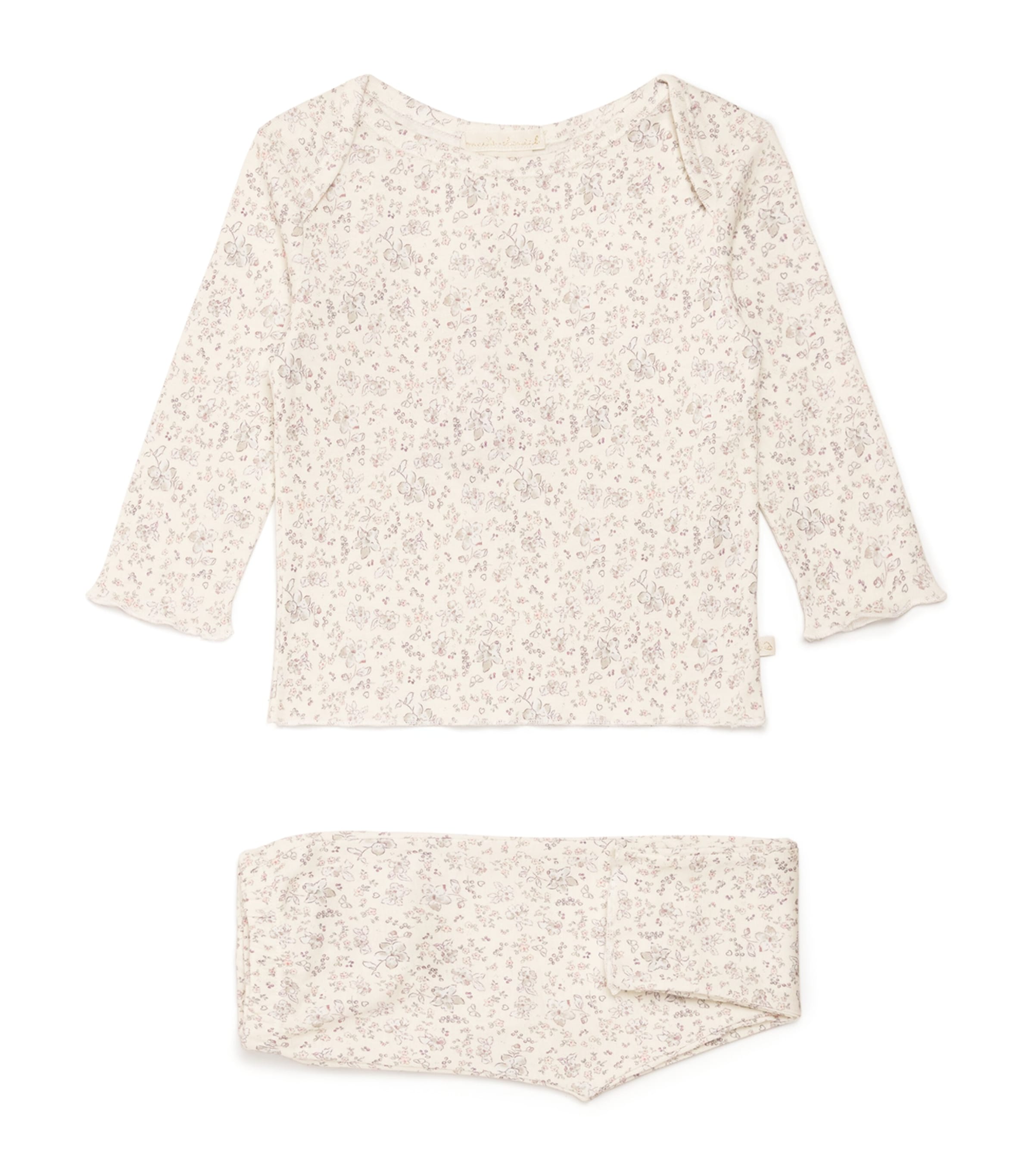Marie-chantal Cotton Aluna Athena T-shirt And Leggings Set In Neutral