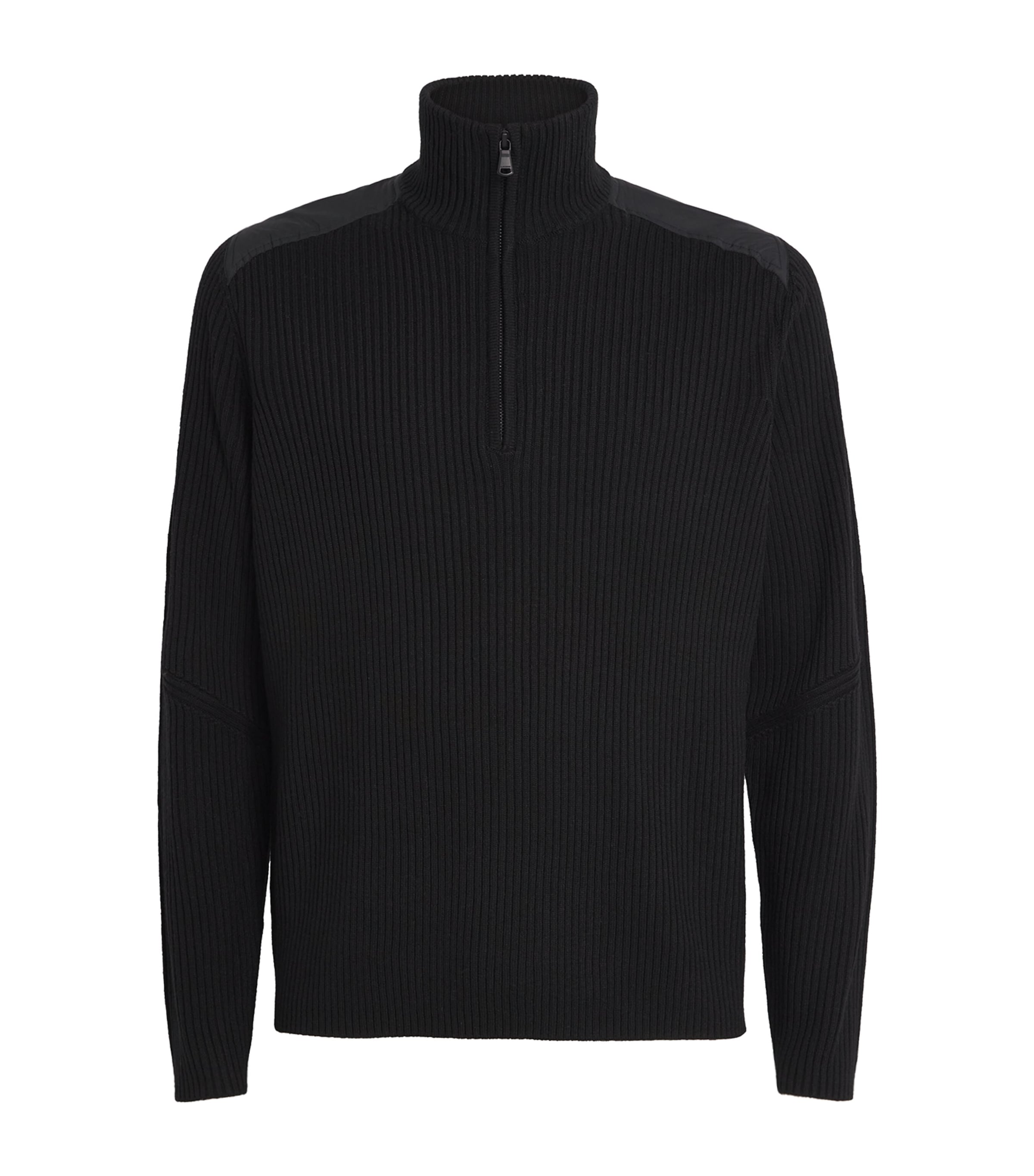 J. Lindeberg Wool-blend Martin Hybrid Sweater In Black