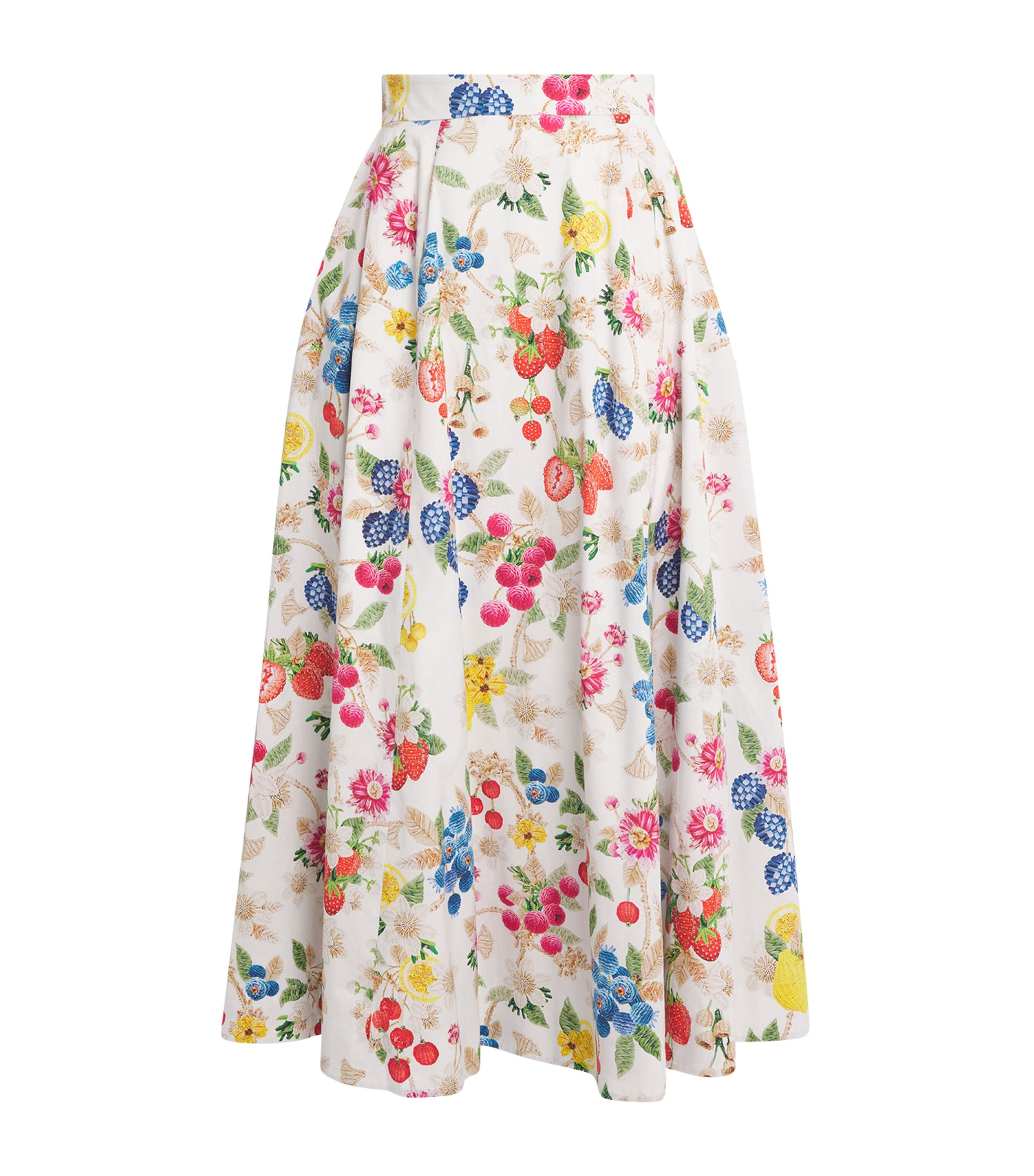 Mary Katrantzou Womens Stretch-Cotton Stowe Maxi Skirt Fruitavola Aop Image 1