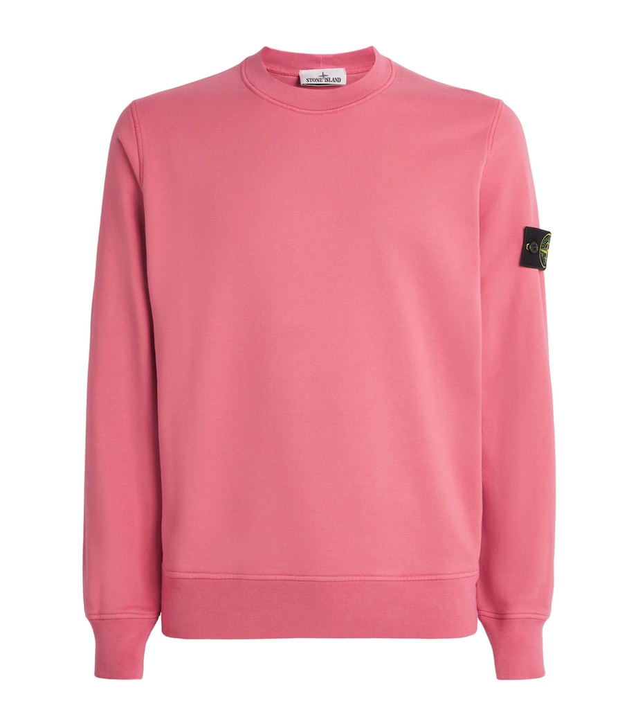 Stone Island Mens Cotton Compass Logo Sweatshirt Image 1