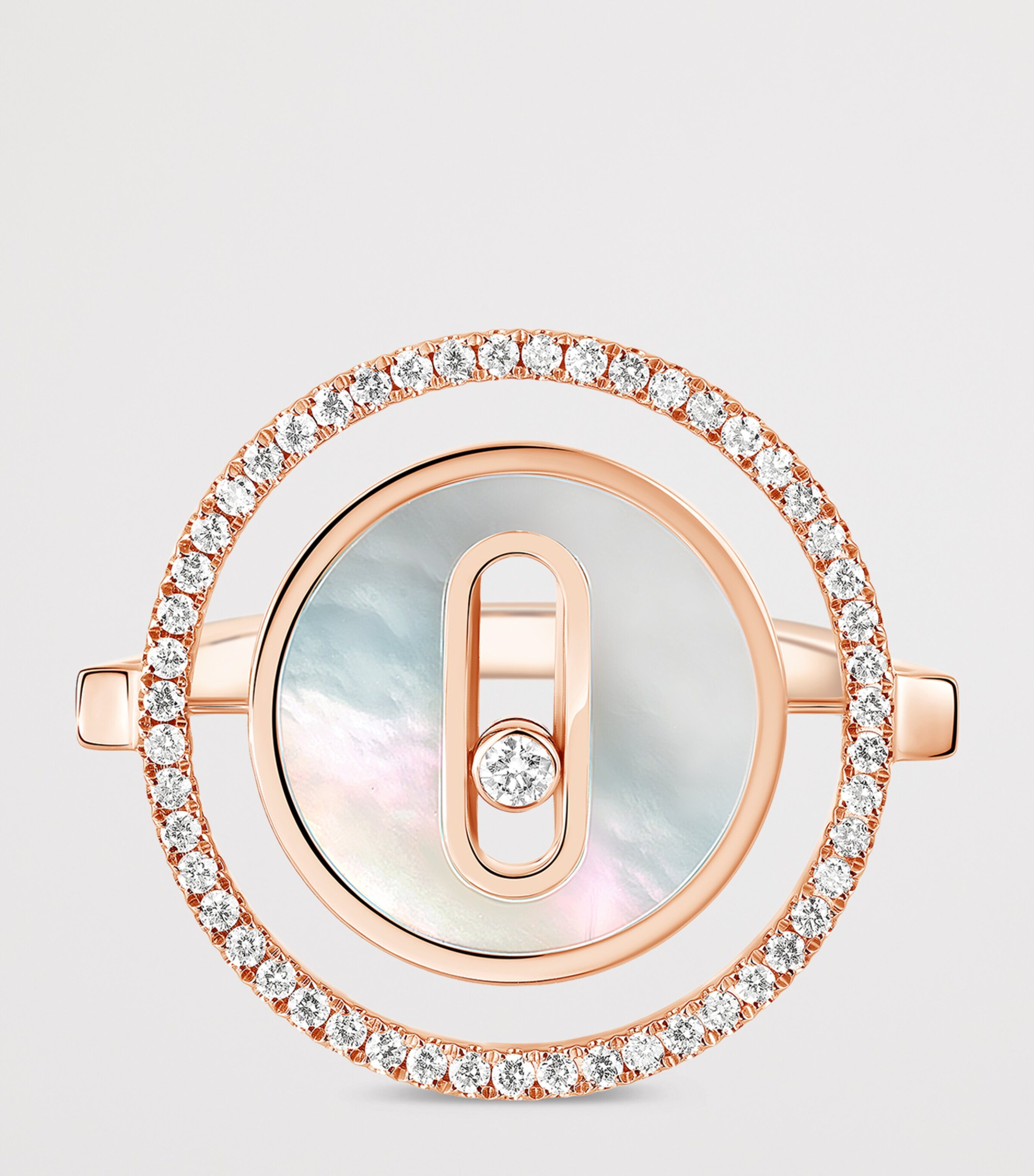 Messika Lucky Move Pink Gold, Diamond and Mother-of-Pearl Ring (0.18ct) Pink Gold Image 3