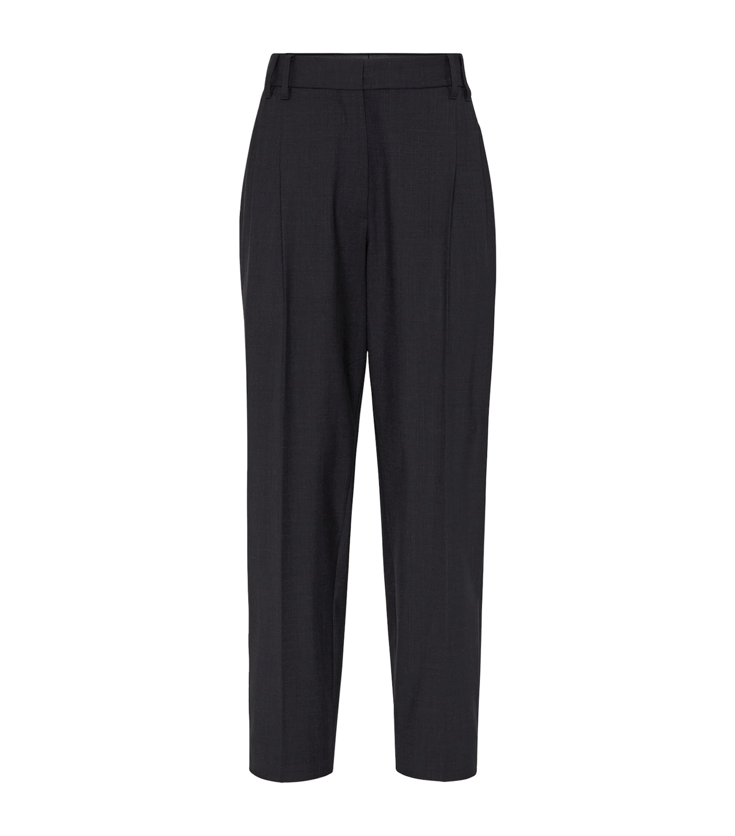 Brunello Cucinelli Virgin Wool-blend Trousers In Black