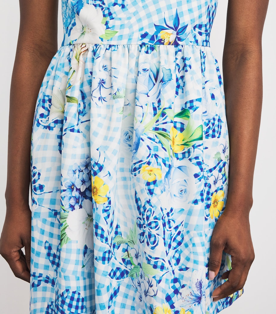 Mary Katrantzou Womens Fleur de Vichy Peres Mini Dress Fleur Blubry Aop Image 5