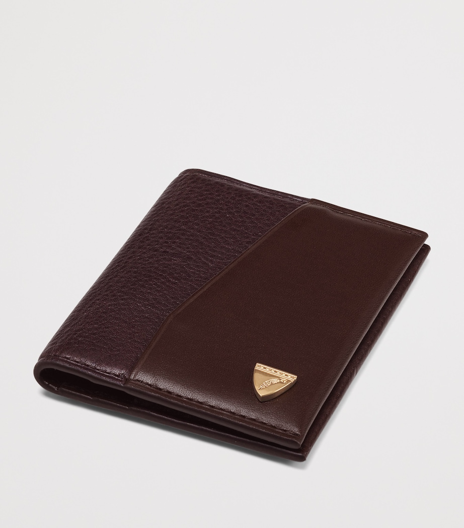 Aspinal Of London Grained Leather Shield Bifold Wallet Conker Image 4