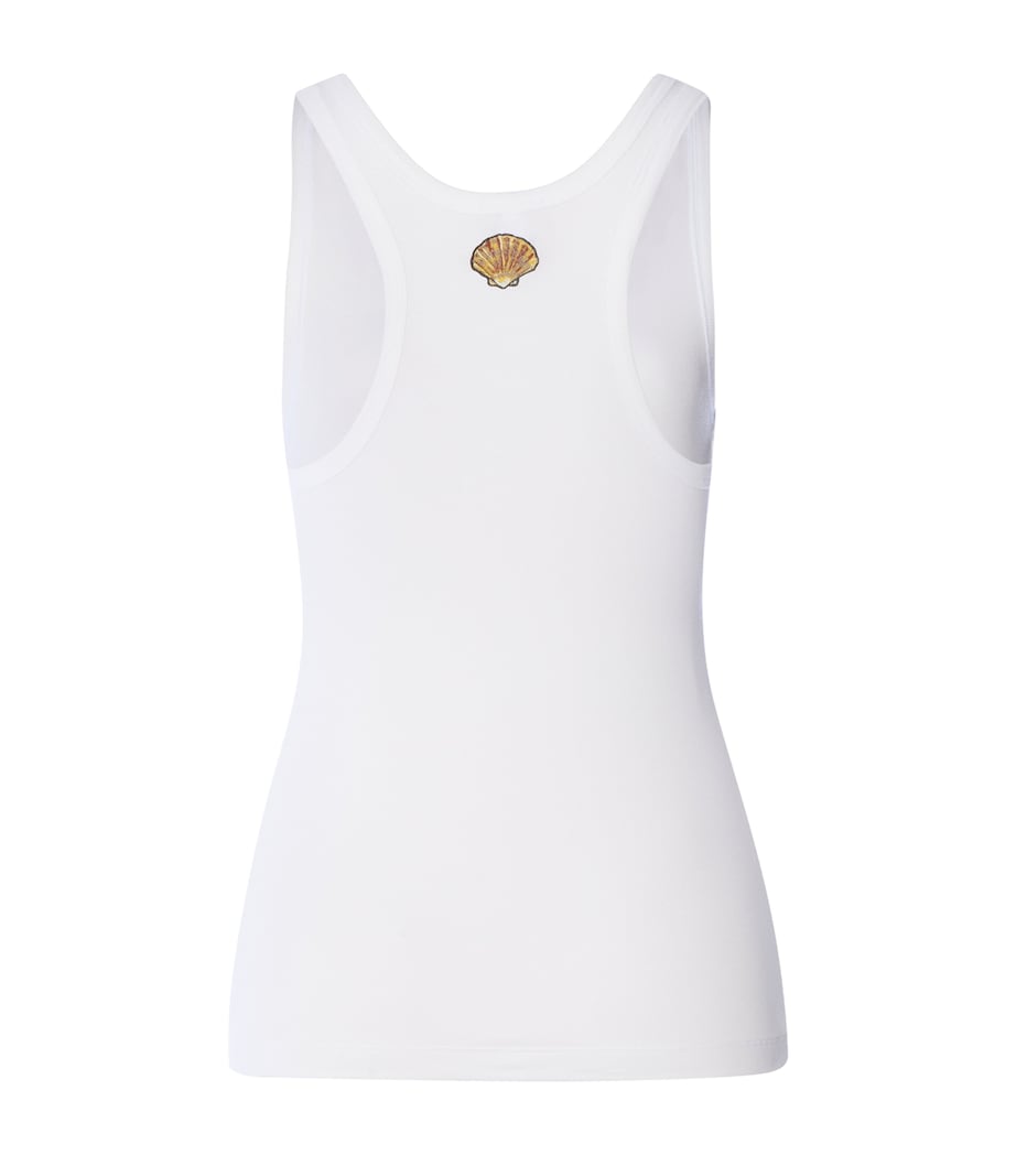 Hanro Womens x Charlotte Adam Stretch-Cotton Tank Top White Image 5