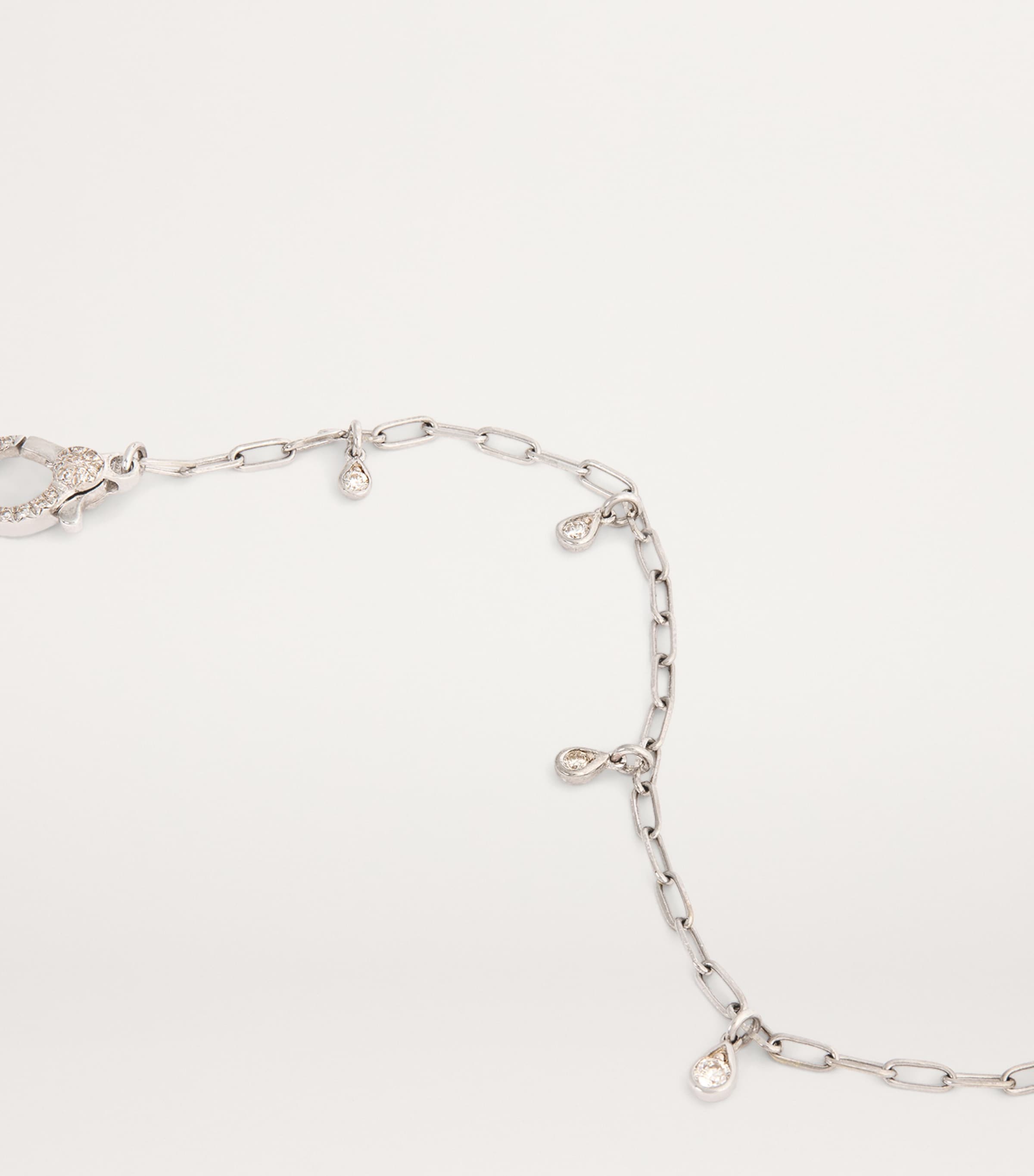White Gold and Diamond Boho Anklet WHITE GOLD Image 4