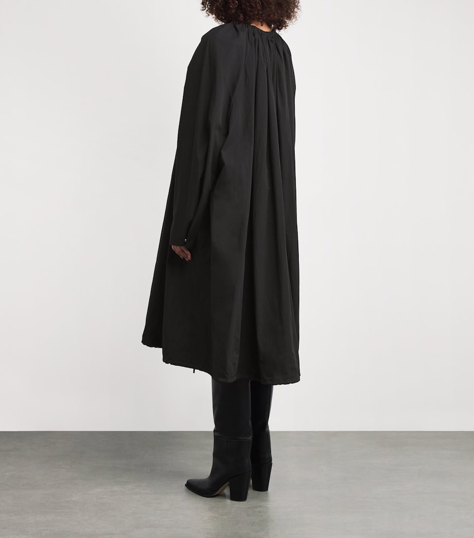 Gathered Parachute Coat 001 BLACK Image 3