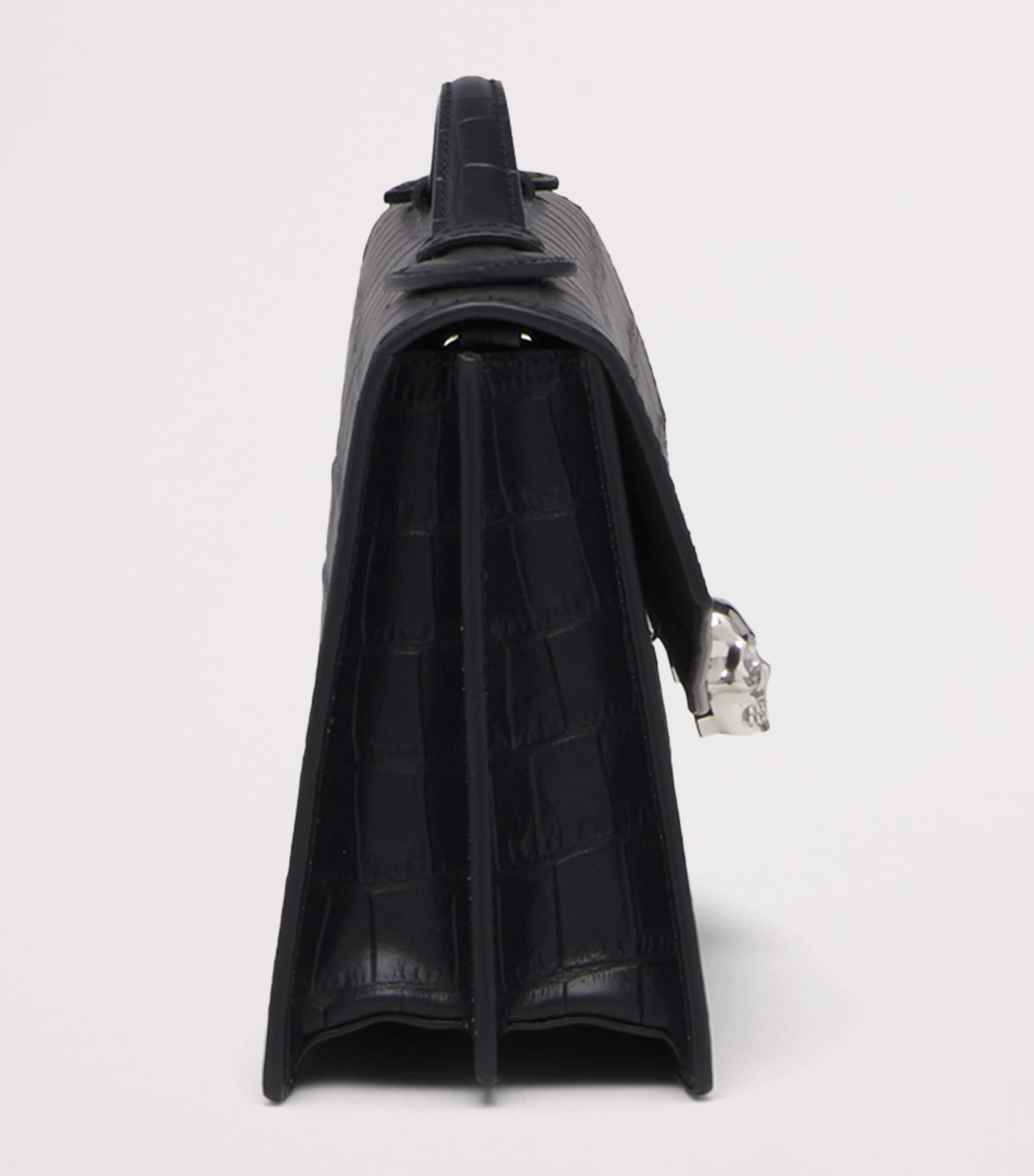McQueen Leather Skull Top-Handle Bag Image 4