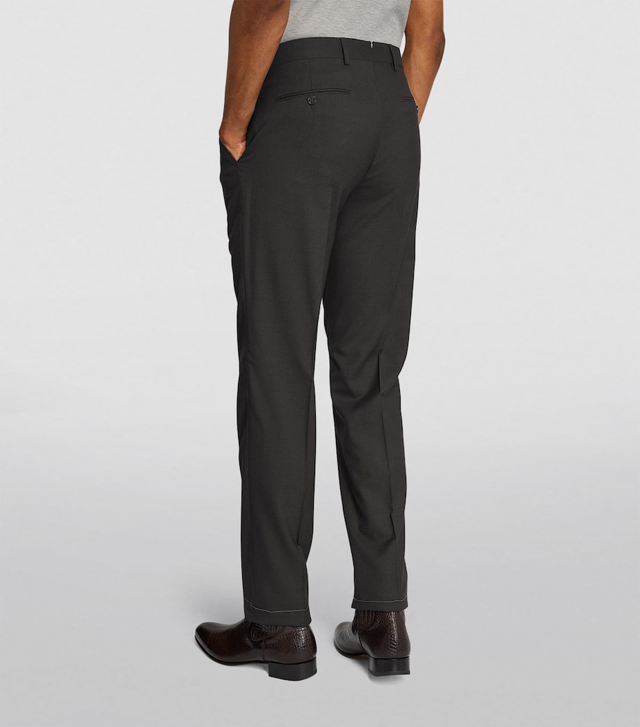 Ralph Lauren Purple Label Mens Wool Serge Trousers Charcol Image 4