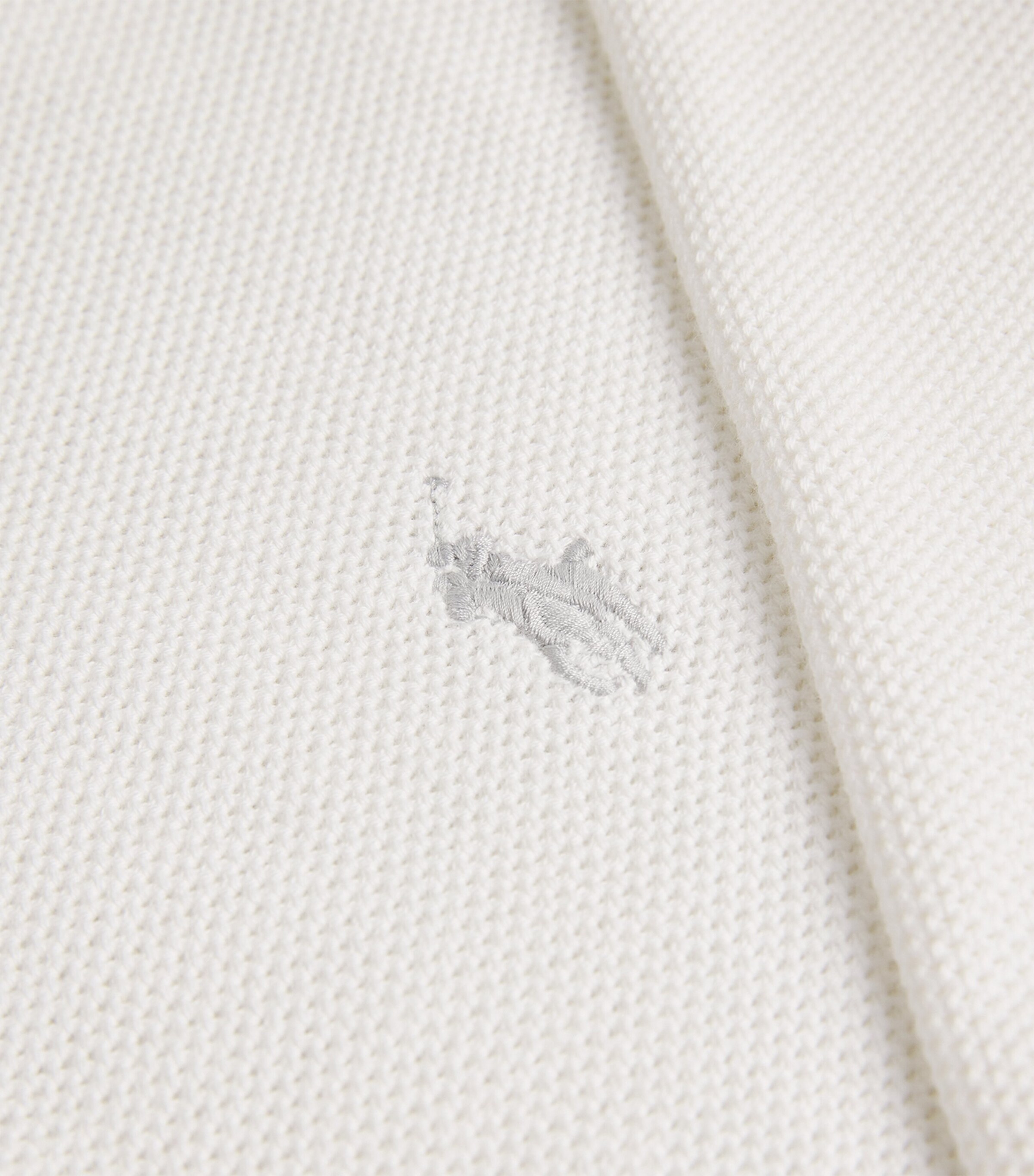 Mesh Cotton Quarter-Zip Sweater WHITE Image 5
