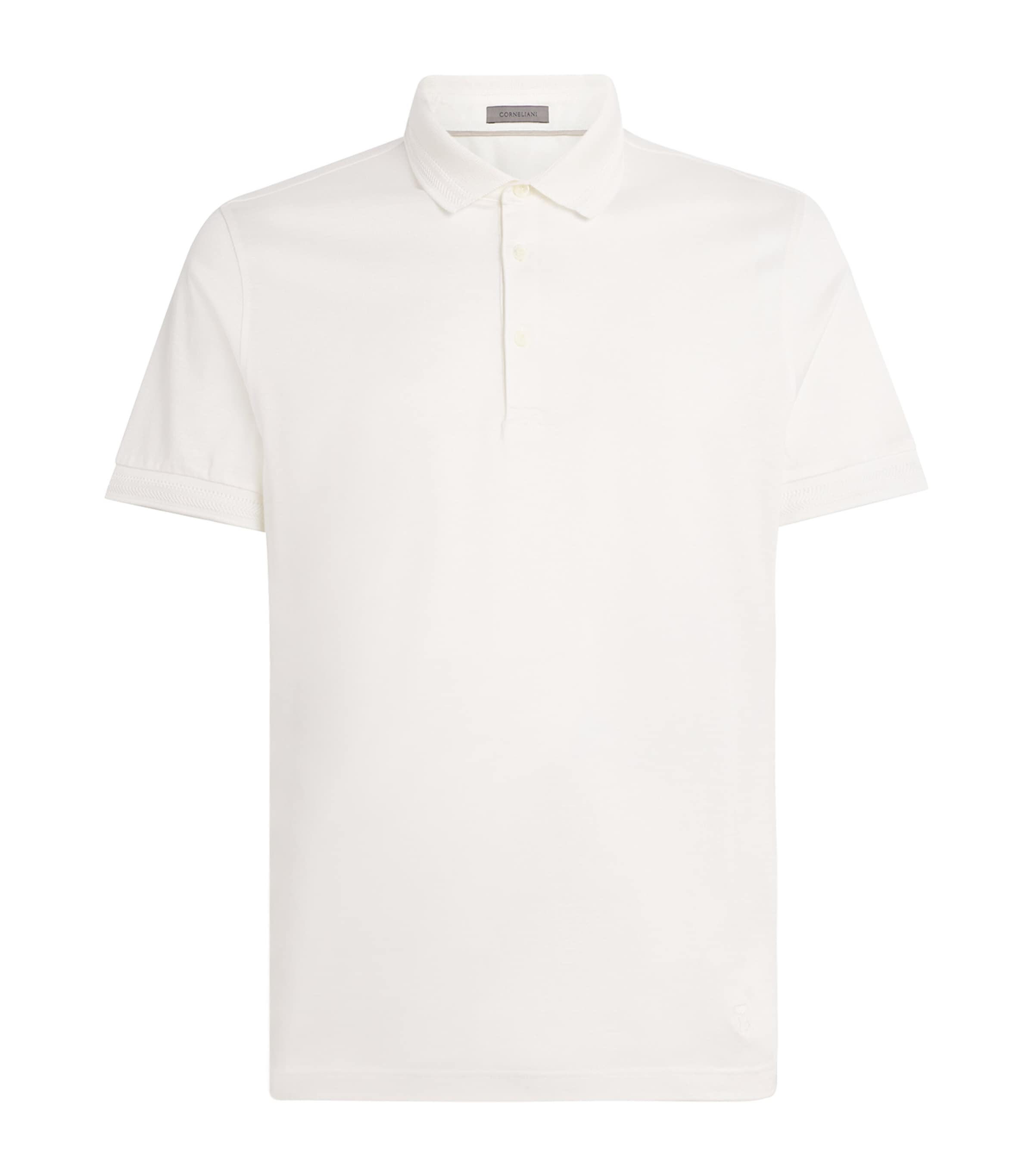 Corneliani Cotton Jersey Polo Shirt In White