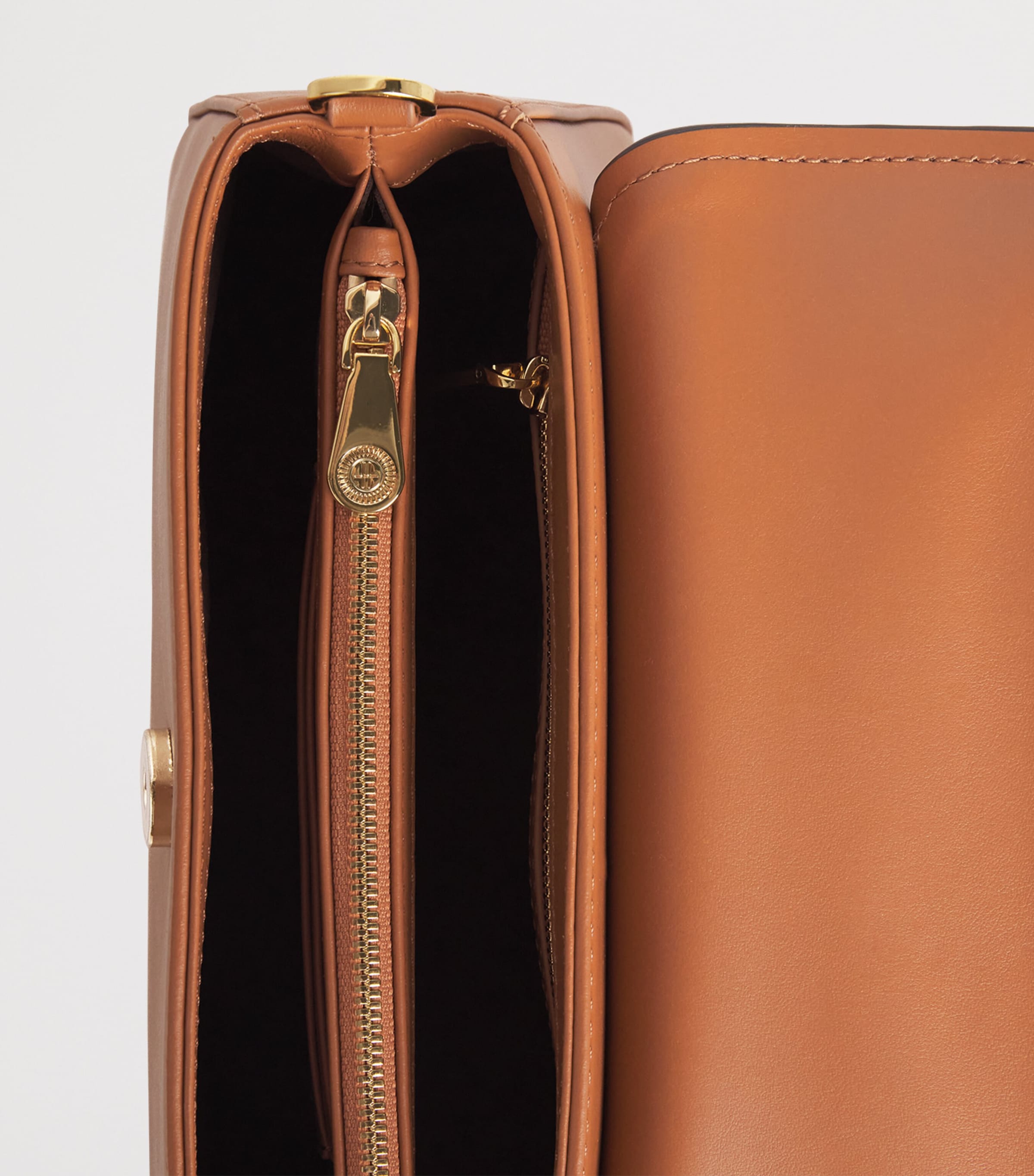 Harrods Leather Snaffle Top-Handle Bag Tan Image 5