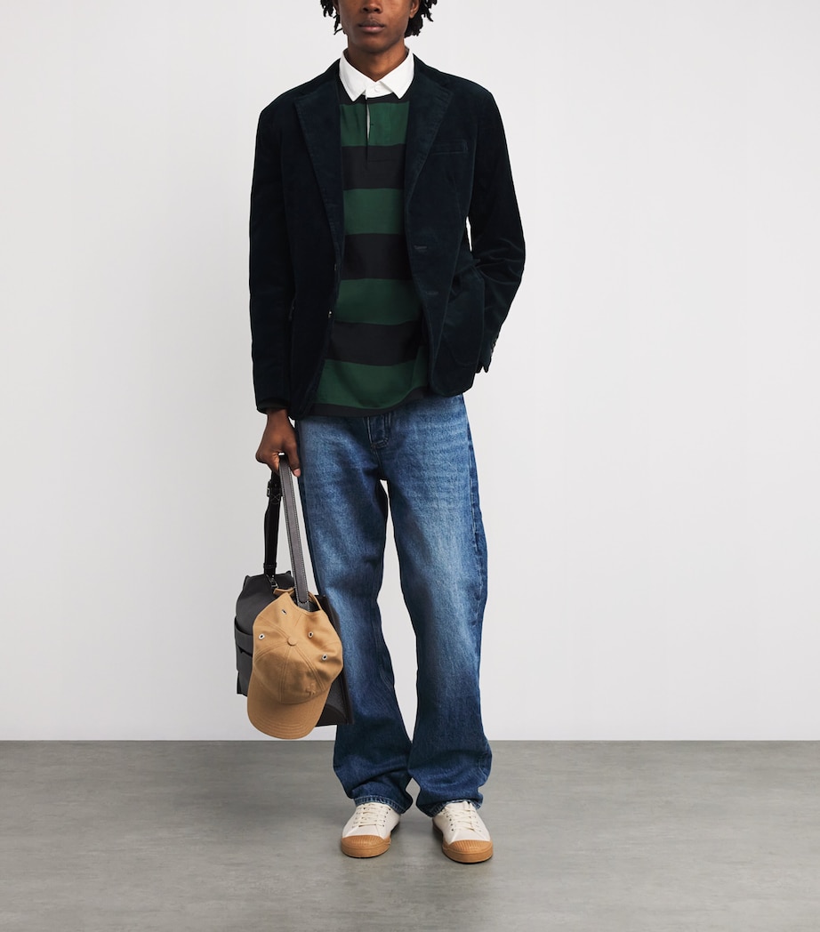 Corduroy Single-Breasted Blazer NAVY Image 2