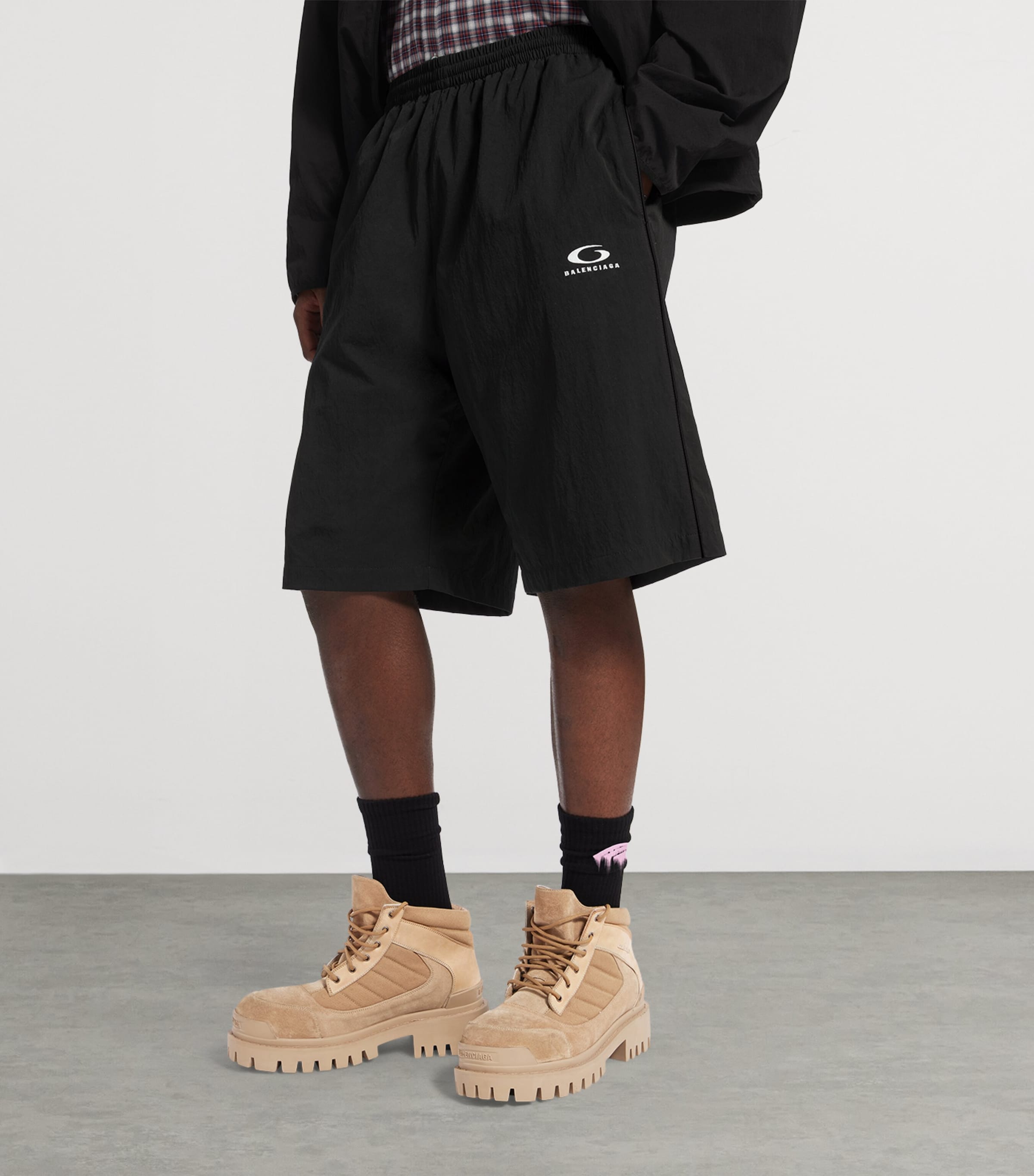 Balenciaga Mens Loop Sports Icon Track Shorts Image 5