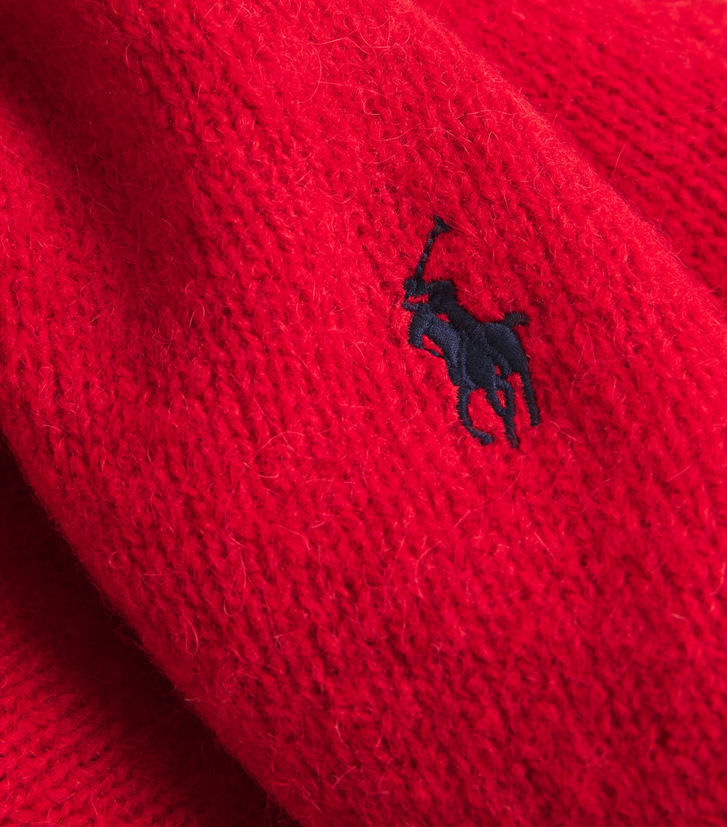 Wool-Alpaca Polo Pony Sweater RED Image 5