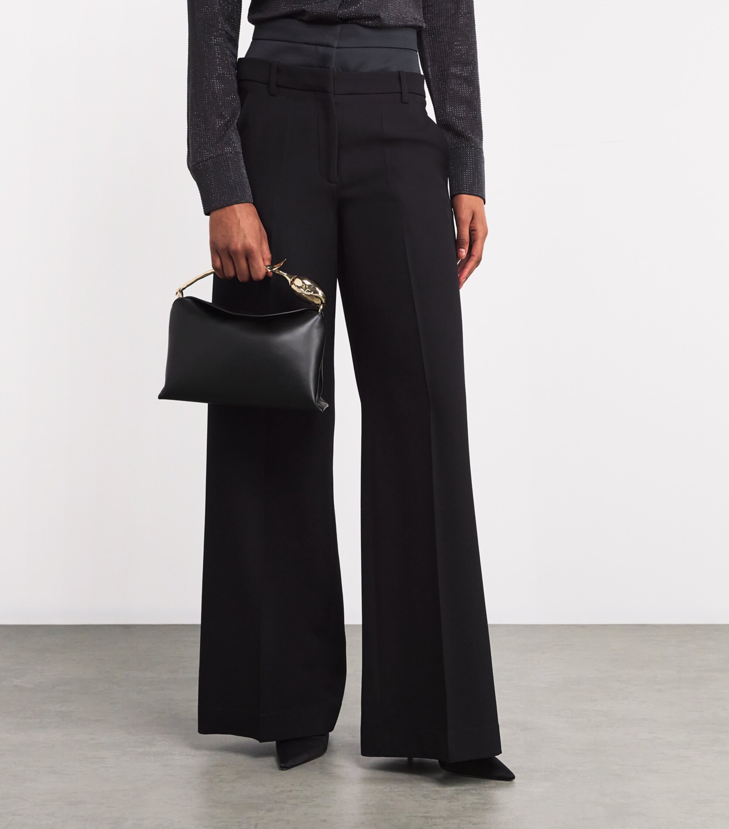 Erdem Leather Bloom Top-Handle Bag Black Image 5