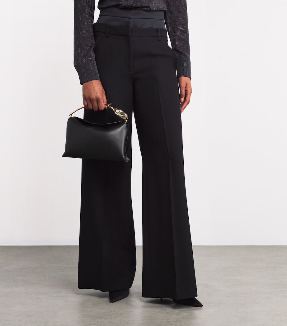 Erdem Leather Bloom Top-Handle Bag Black Image 5