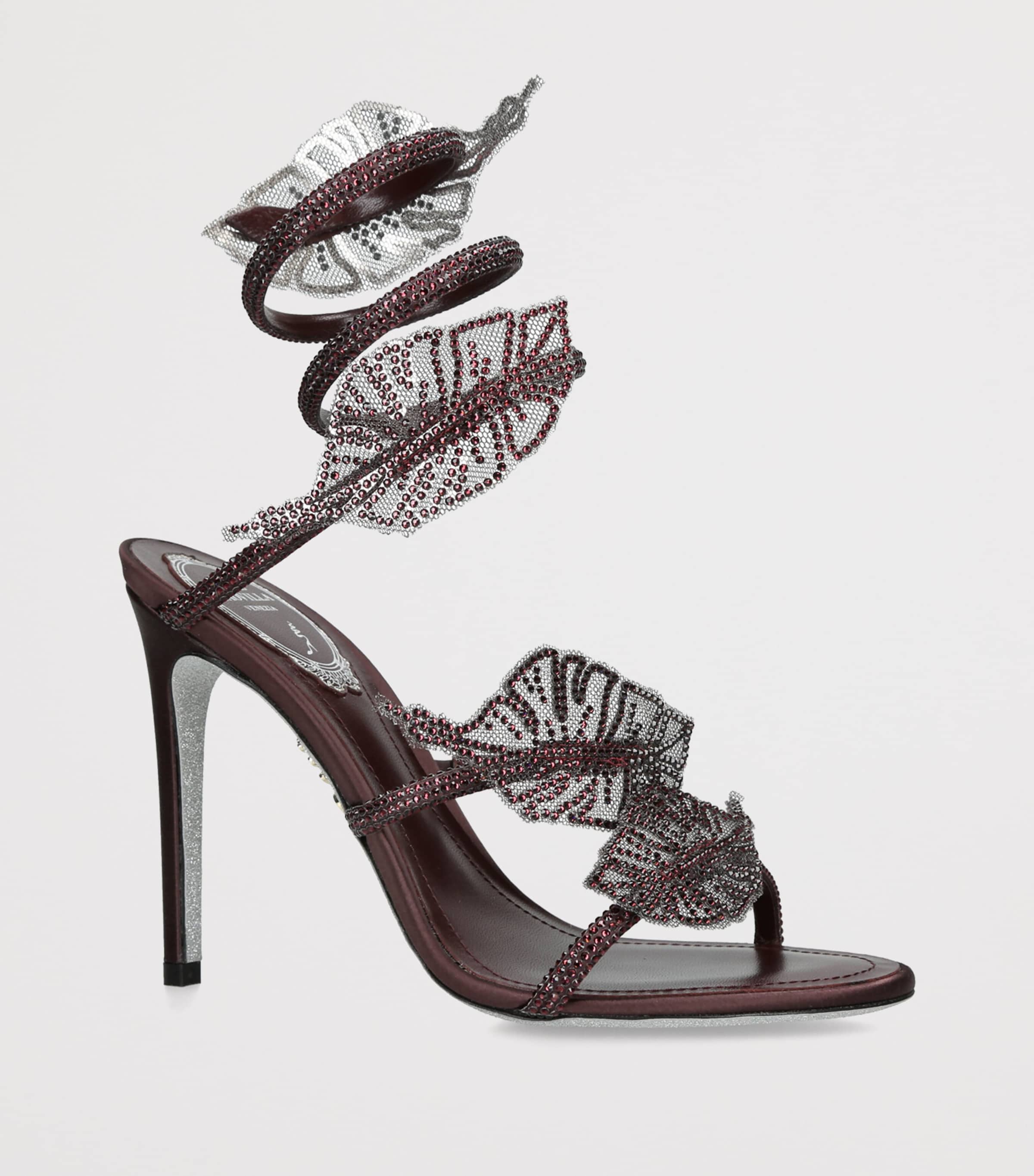 René Caovilla Embellished Cleo Sandals 105 Wine Image 3