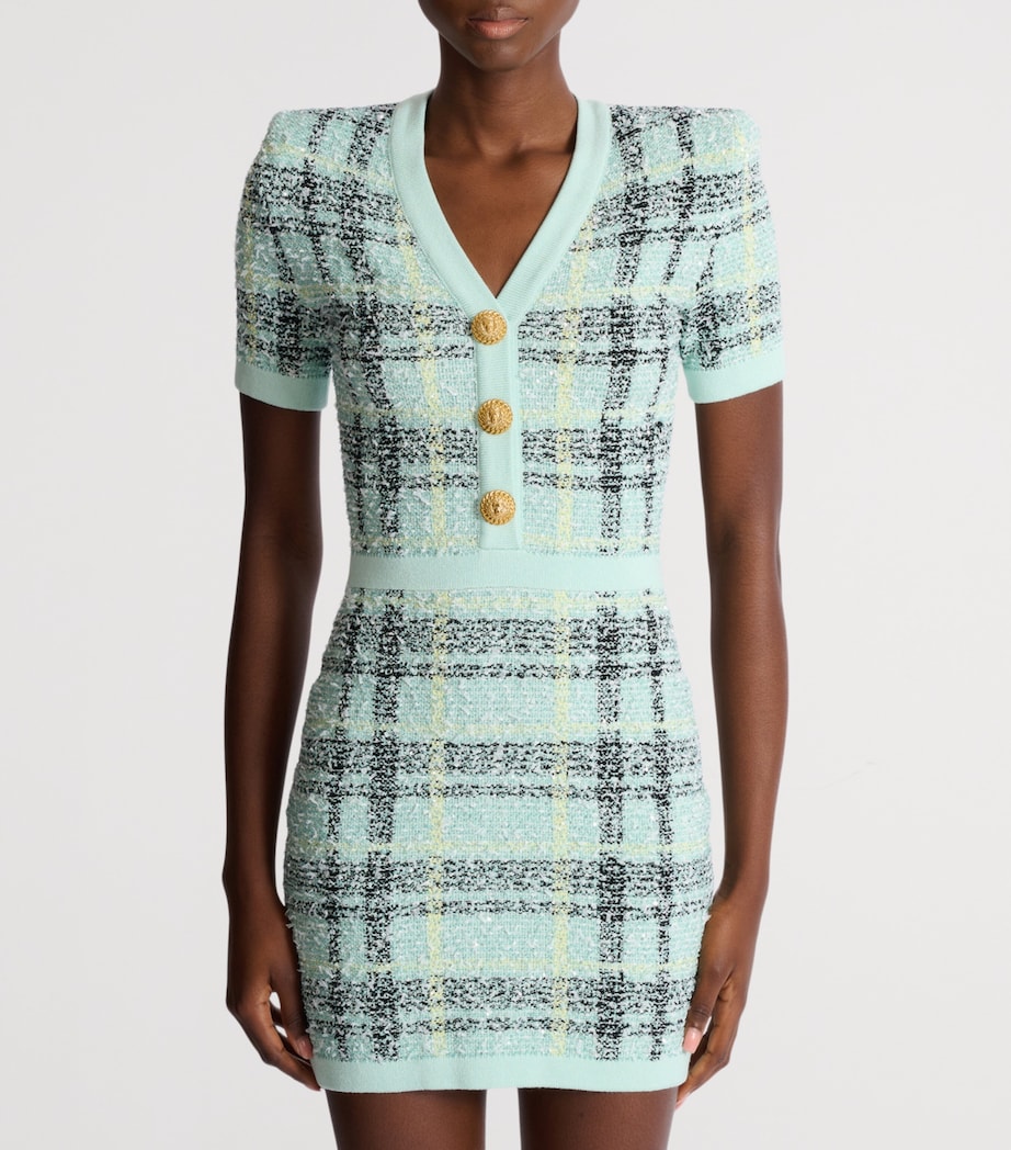 Tweed Sequin Mini Dress ULM VERT/JAUNE/NOIR Image 8