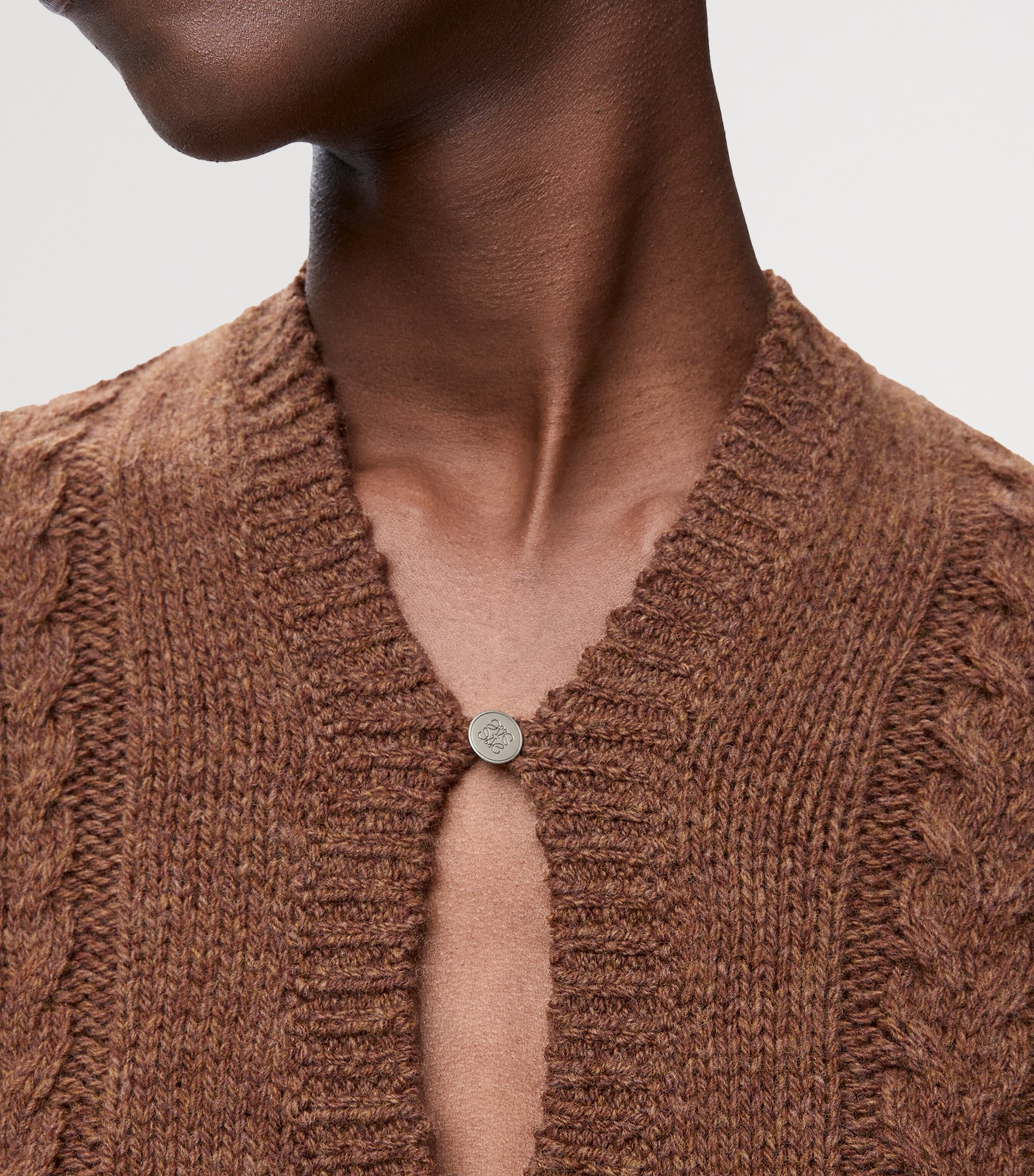 Wool Cable-Knit Sweater BROWN Image 5