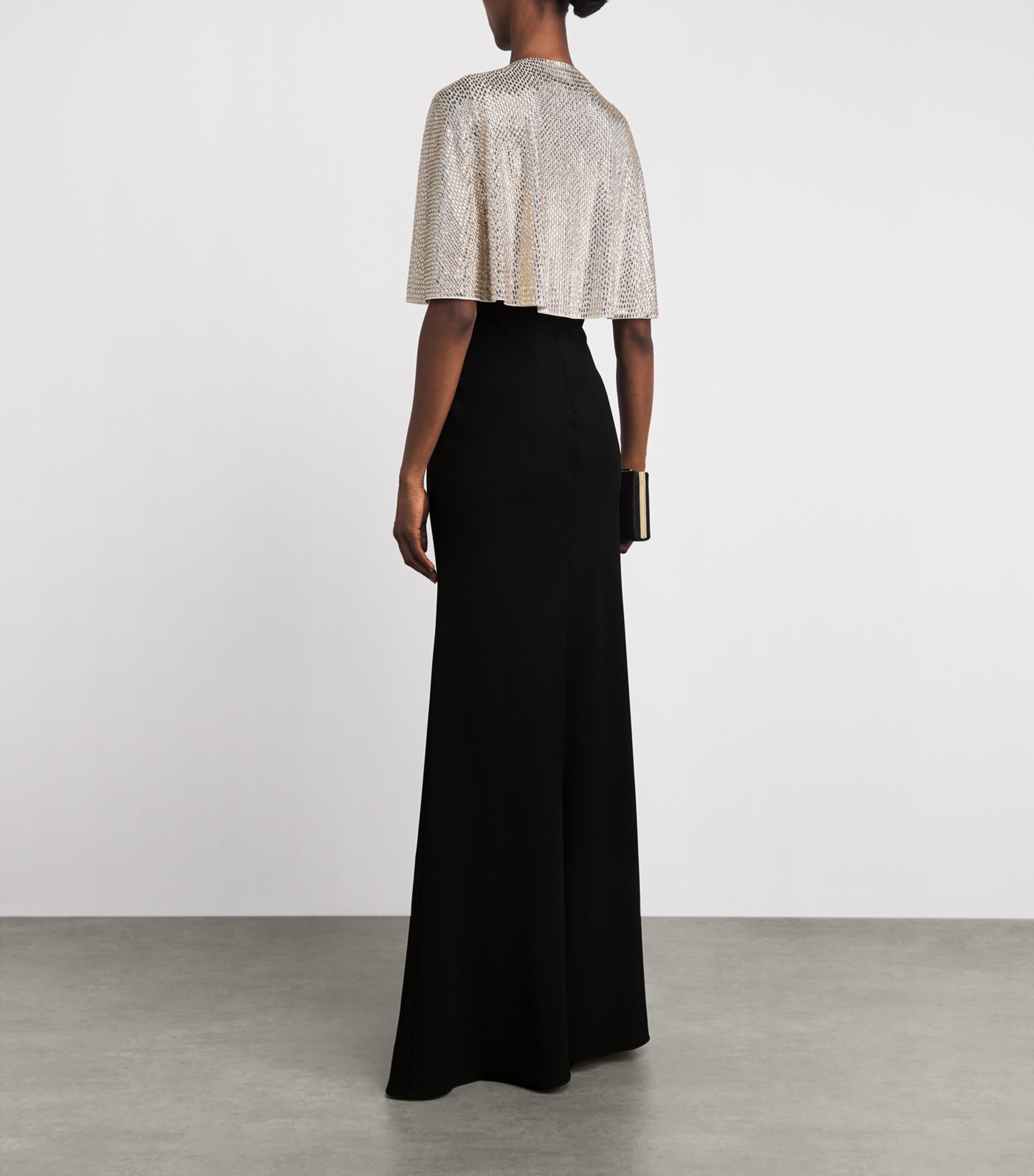 Roland Mouret Womens Embellished-Cape Gown Black Image 4