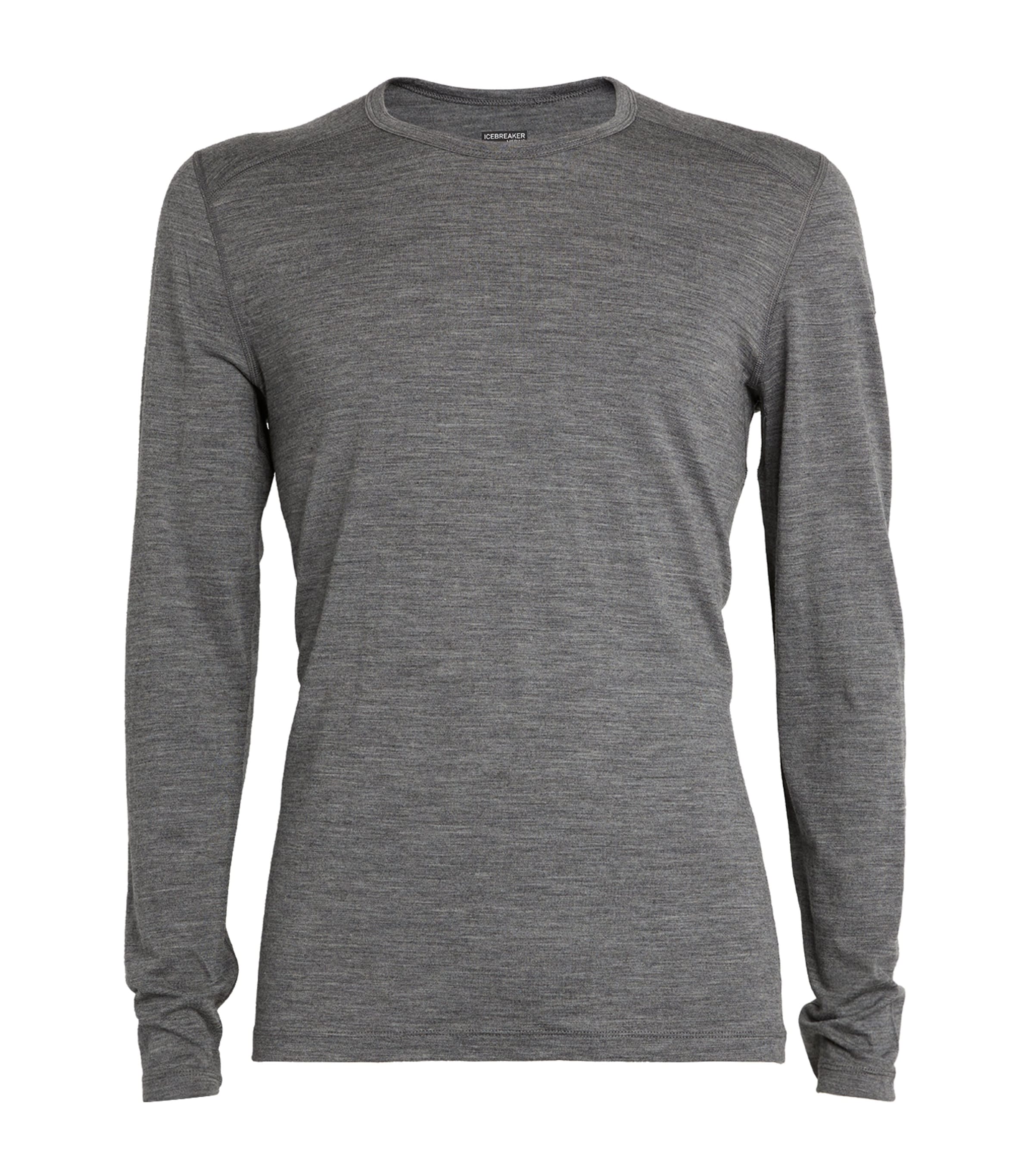 Icebreaker Merino Wool 200 Oasis Base Layer Long-sleeved Top In Black