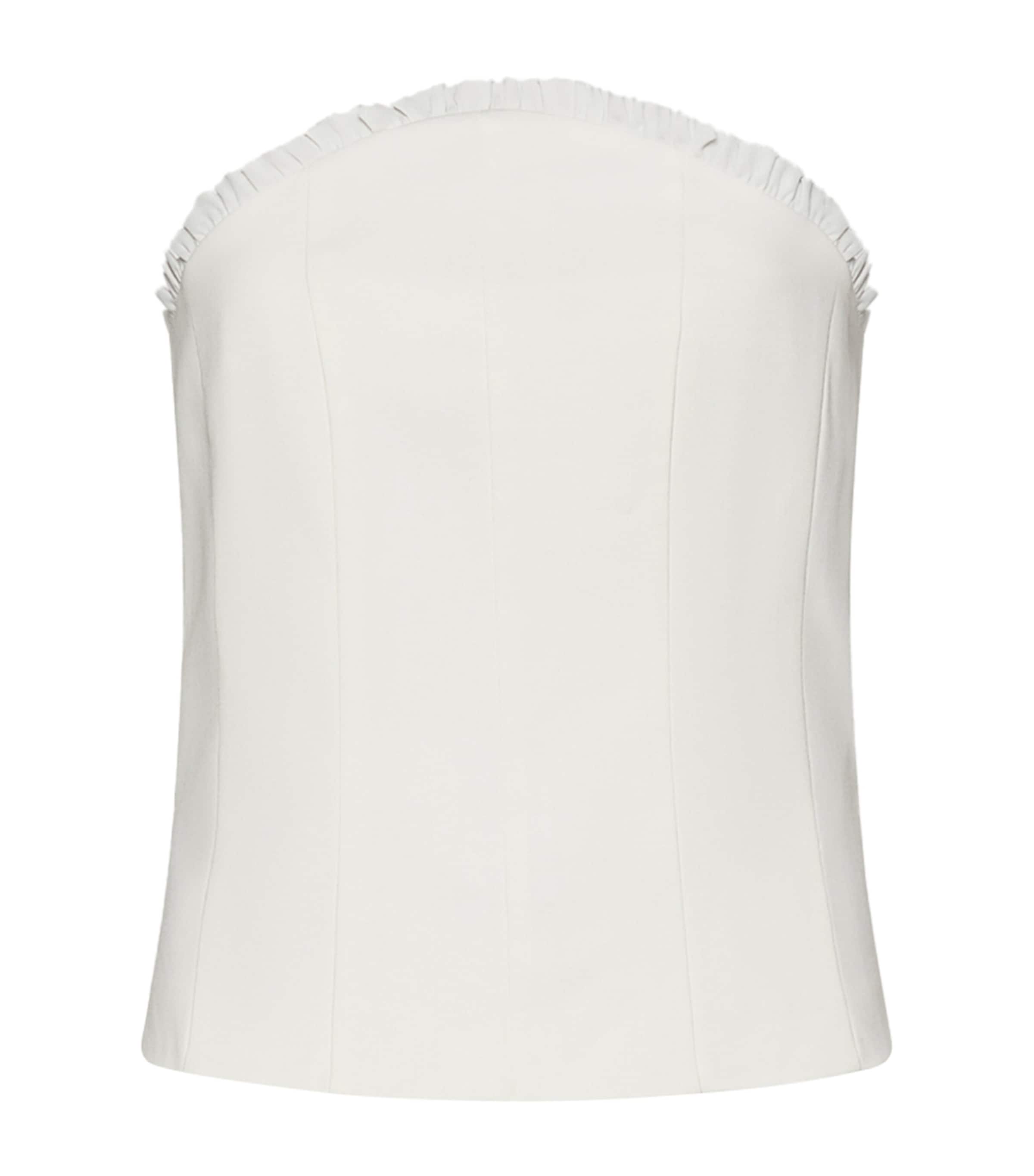 Marella Womens Ruffled-Neck Sleeveless Top Ivory Image 1