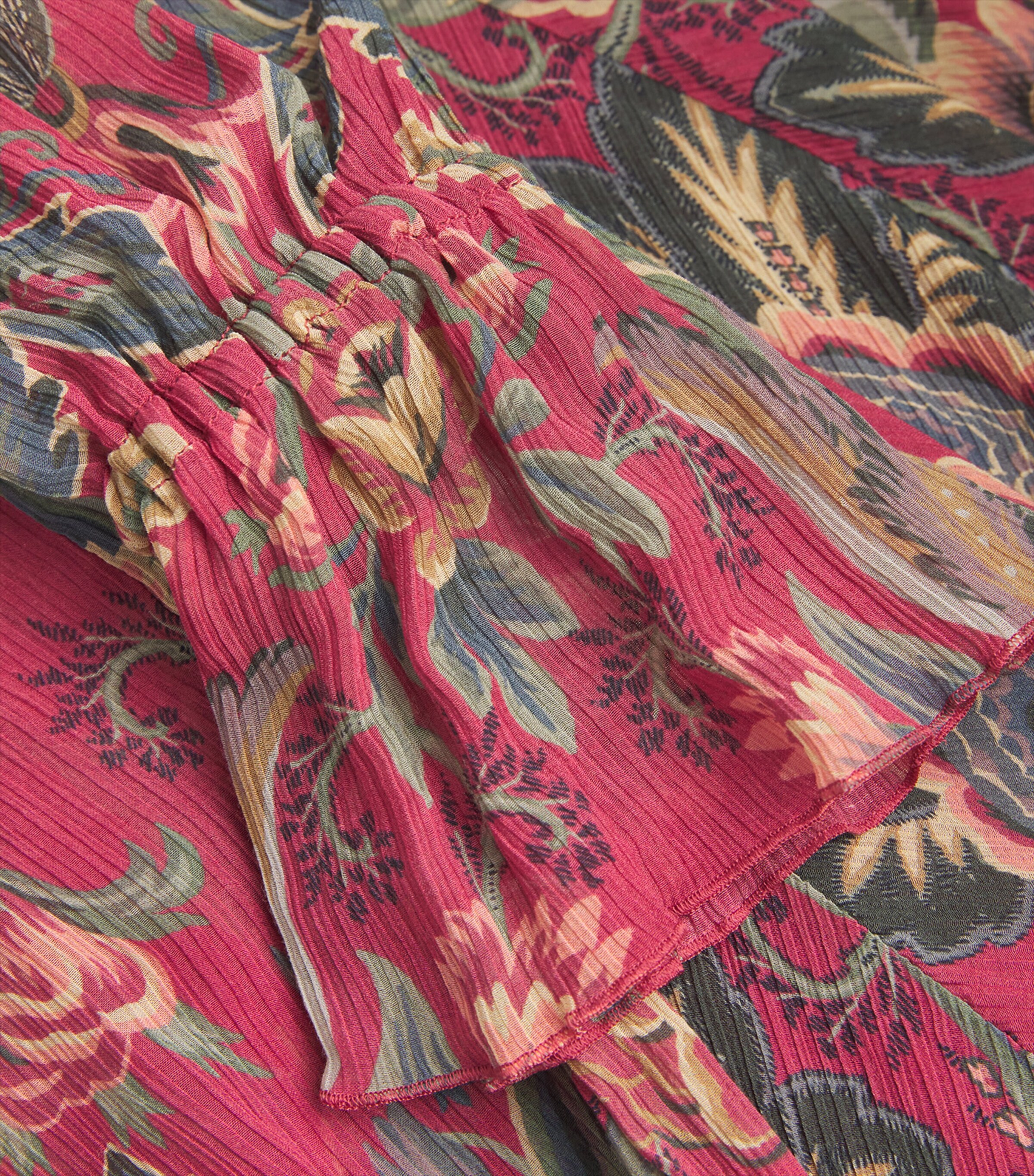 Etro Womens Ruffle Floral Mini Dress Image 5