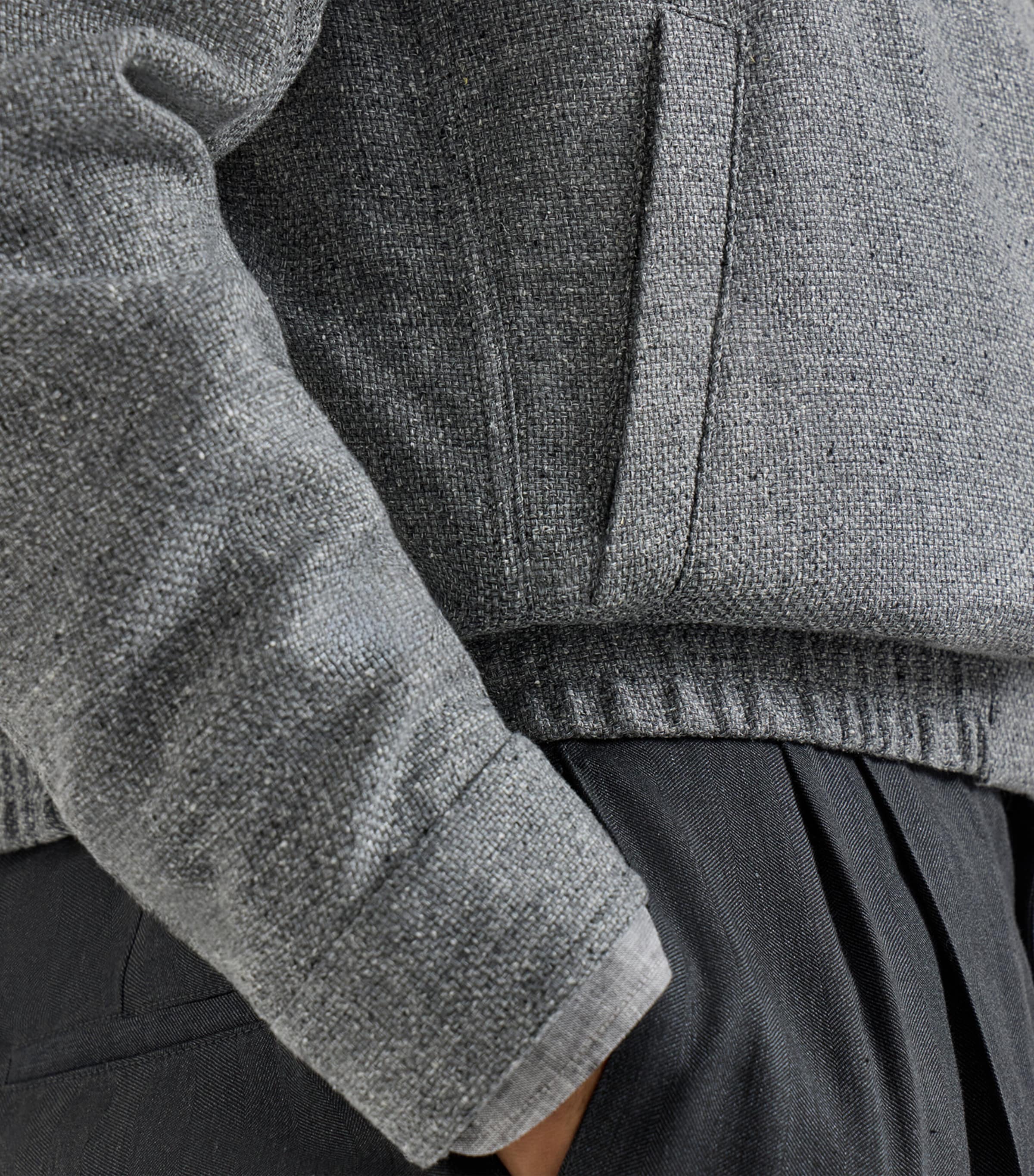 Silk-Linen-Wool Bomber Jacket C032 Image 6