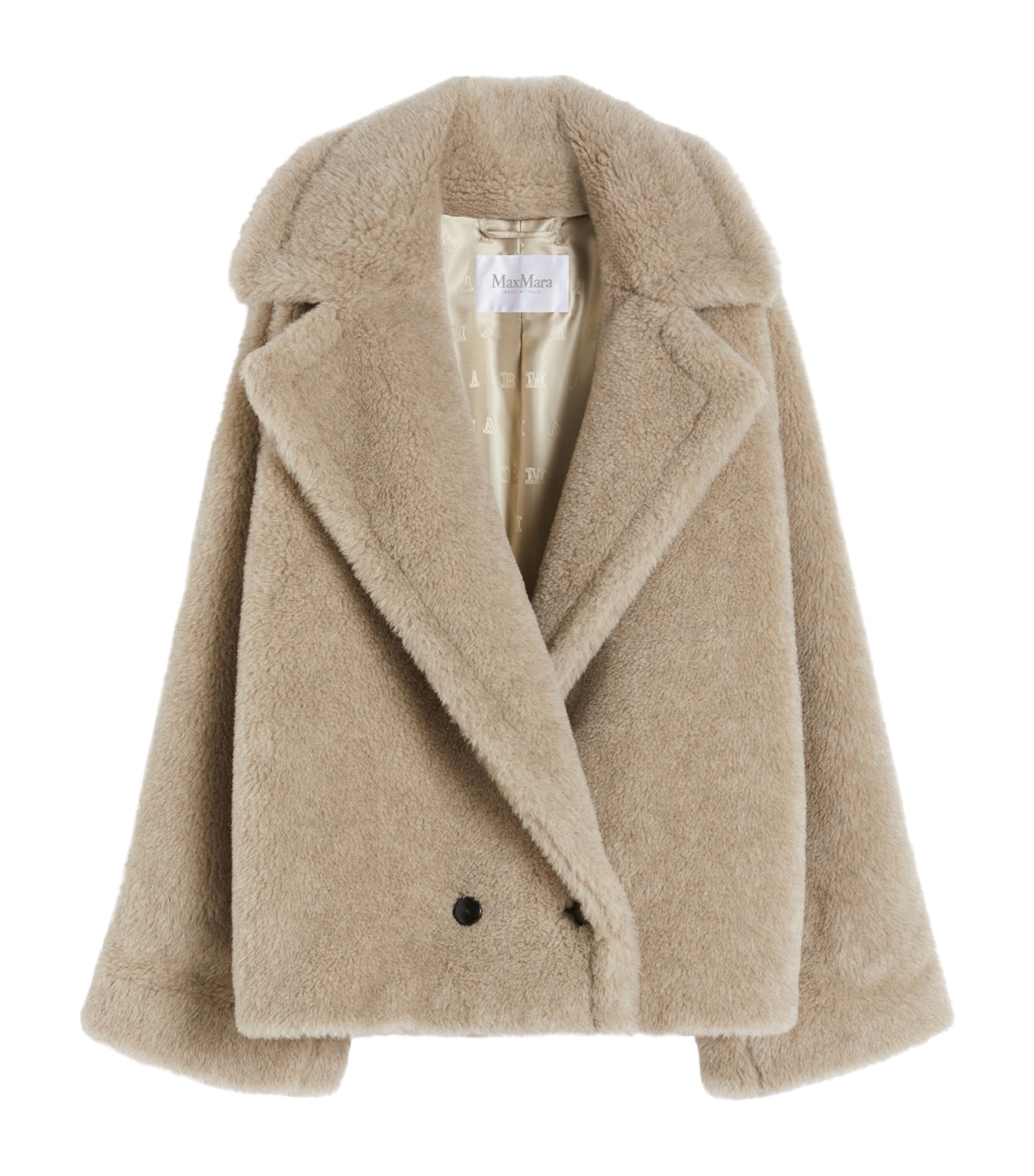 Alpaca-Cashmere-Silk Teddy Jacket SAND Image 1