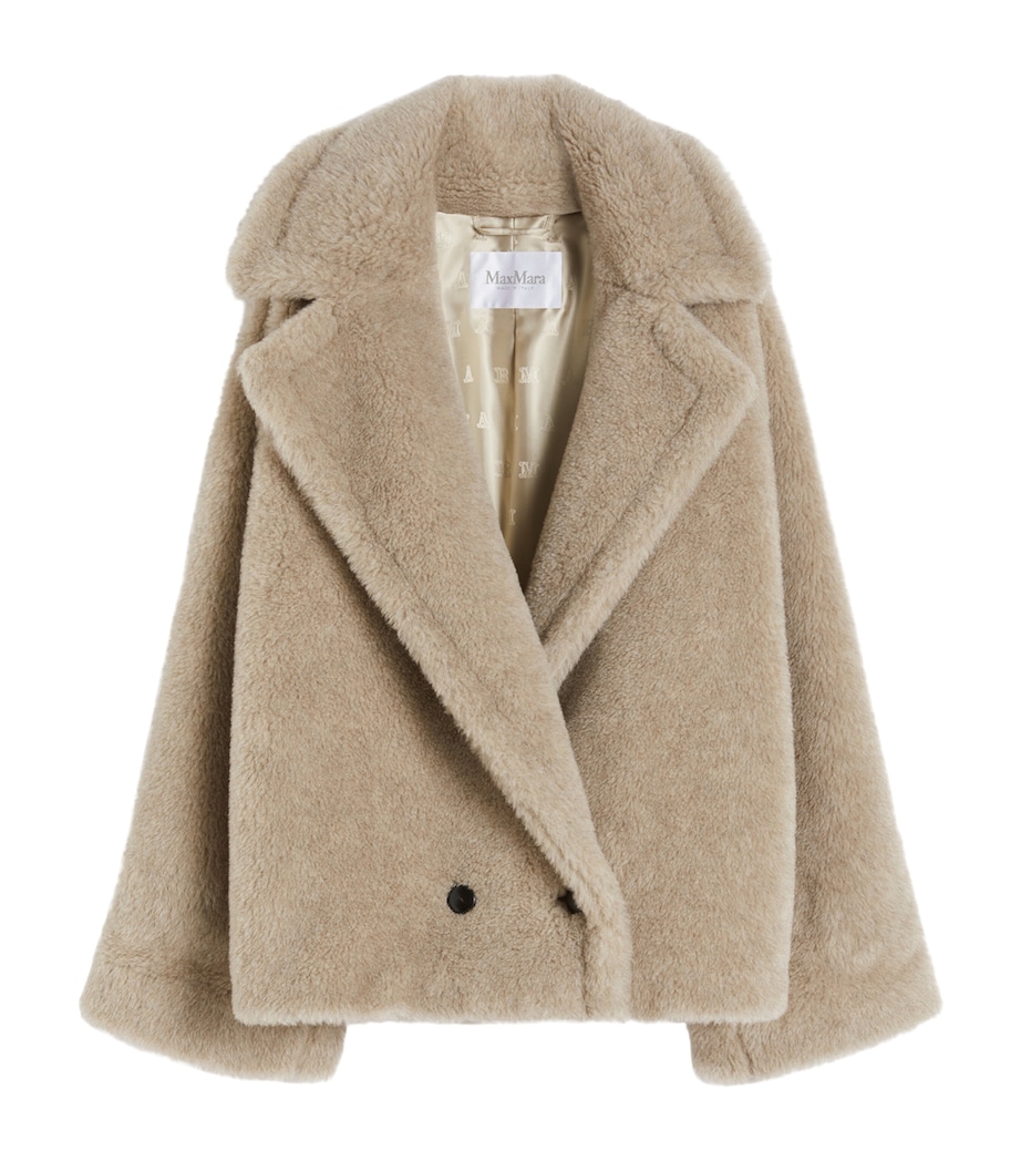 Alpaca-Cashmere-Silk Teddy Jacket SAND Image 1