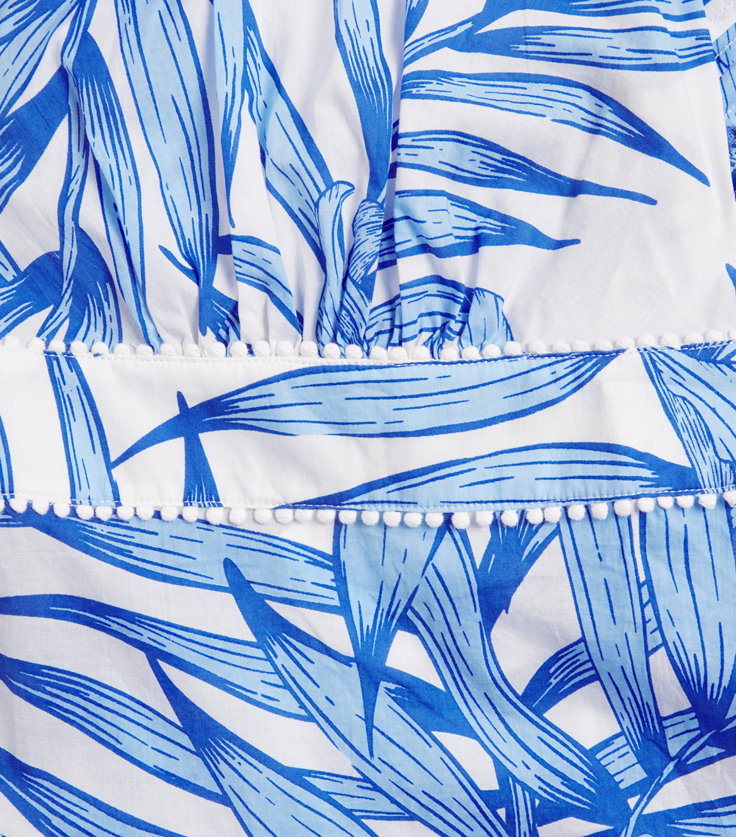 Cotton Chantal Dress (4-12 Years) BLUE PALM LEAF Image 3