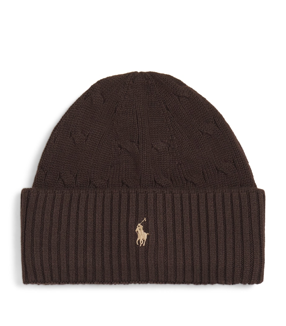 Cotton Mini Logo Beanie (6-9 Years) BRN Image 1