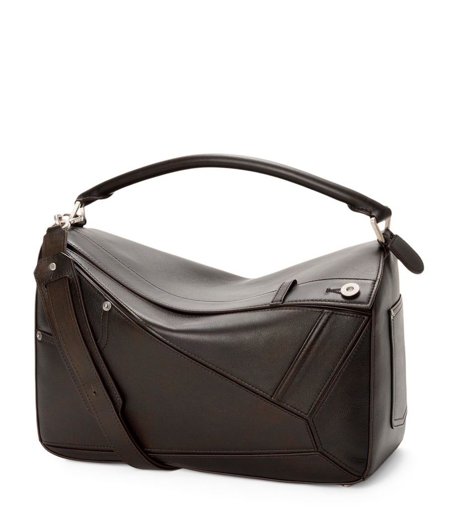 LOEWE Medium Calfskin Puzzle Panta Top-Handle Bag Vintage Brown Image 1