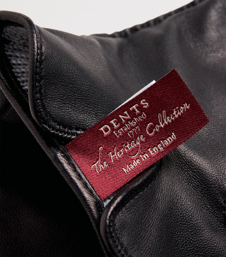 Leather Cashmere-Lined Levens Gloves BLACK (PEWTER) Image 2