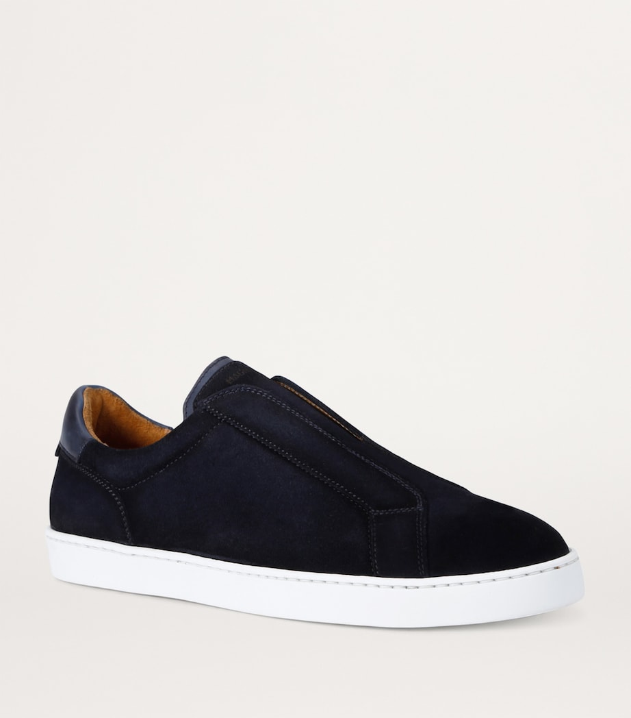 Leather Laceless Sneakers NAVY Image 3