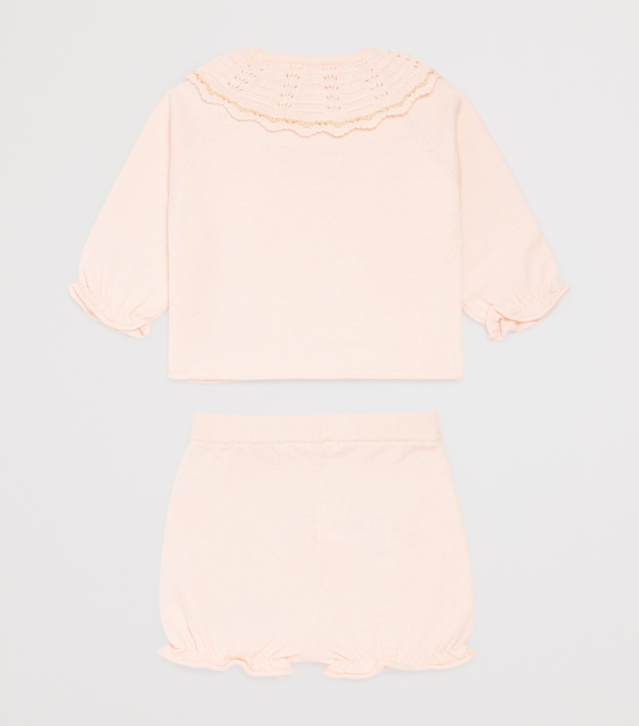 Chloé Kids Cotton-Cashmere Cardigan and Trousers Set (3-18 Months) Image 2