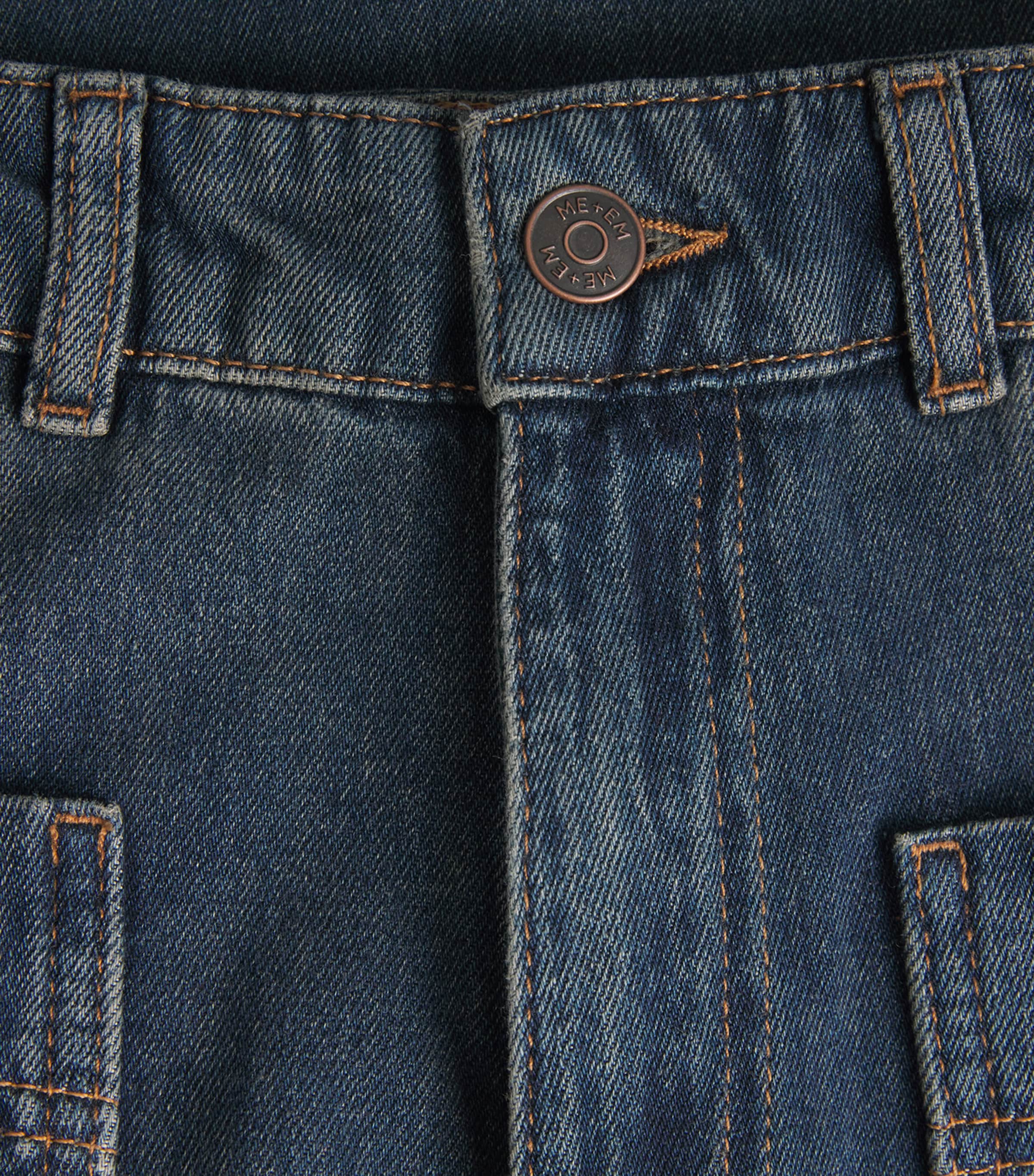 ME+EM Womens Mid-Rise Super Wide-Leg Jeans Authentic Dark Wash Image 6
