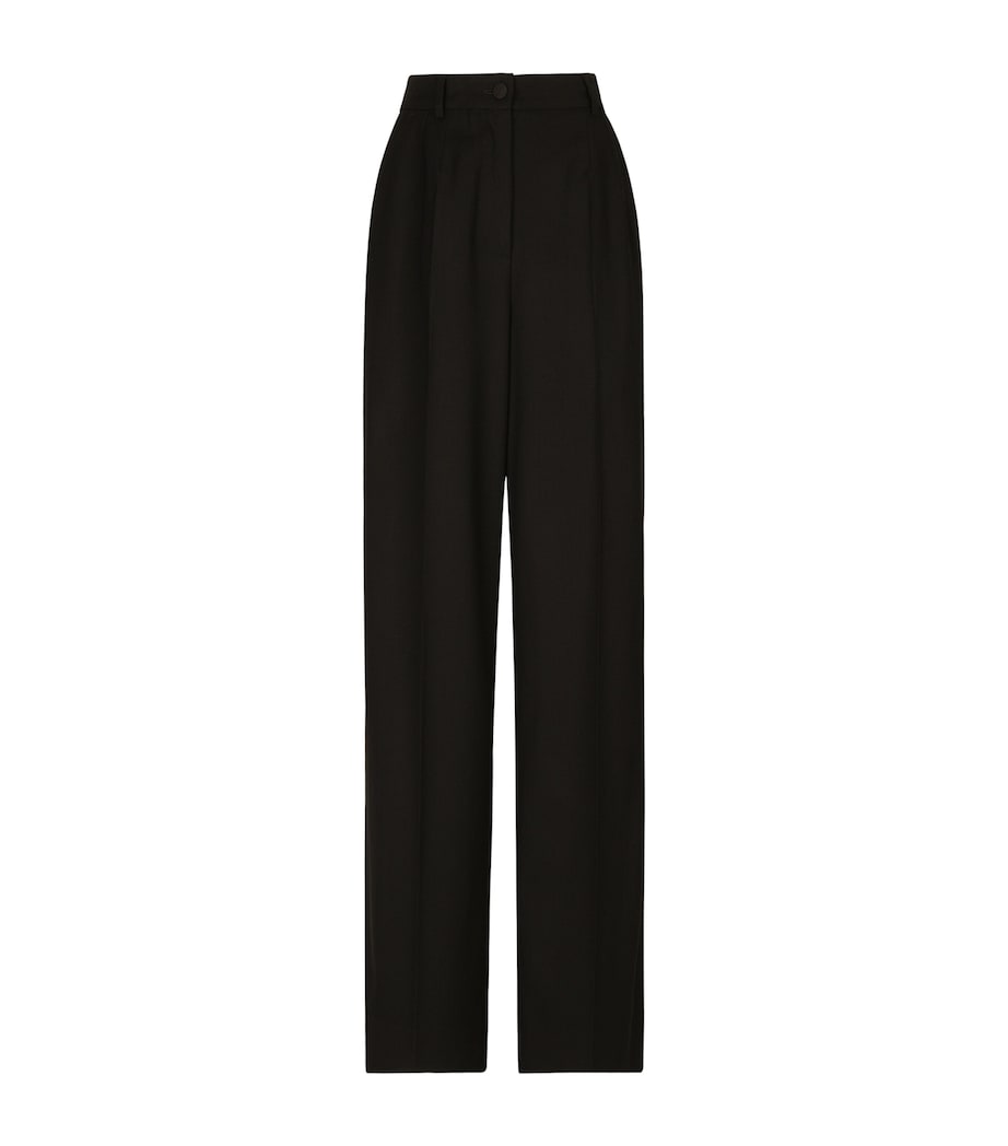 Wool Straight-Leg Trousers N0000-BLACK Image 1