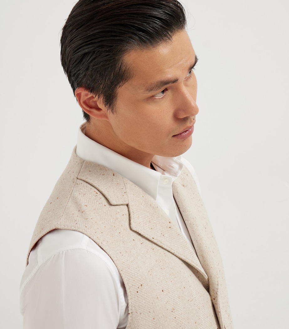 Wool-Cashmere Flecked Waistcoat C005 Image 6
