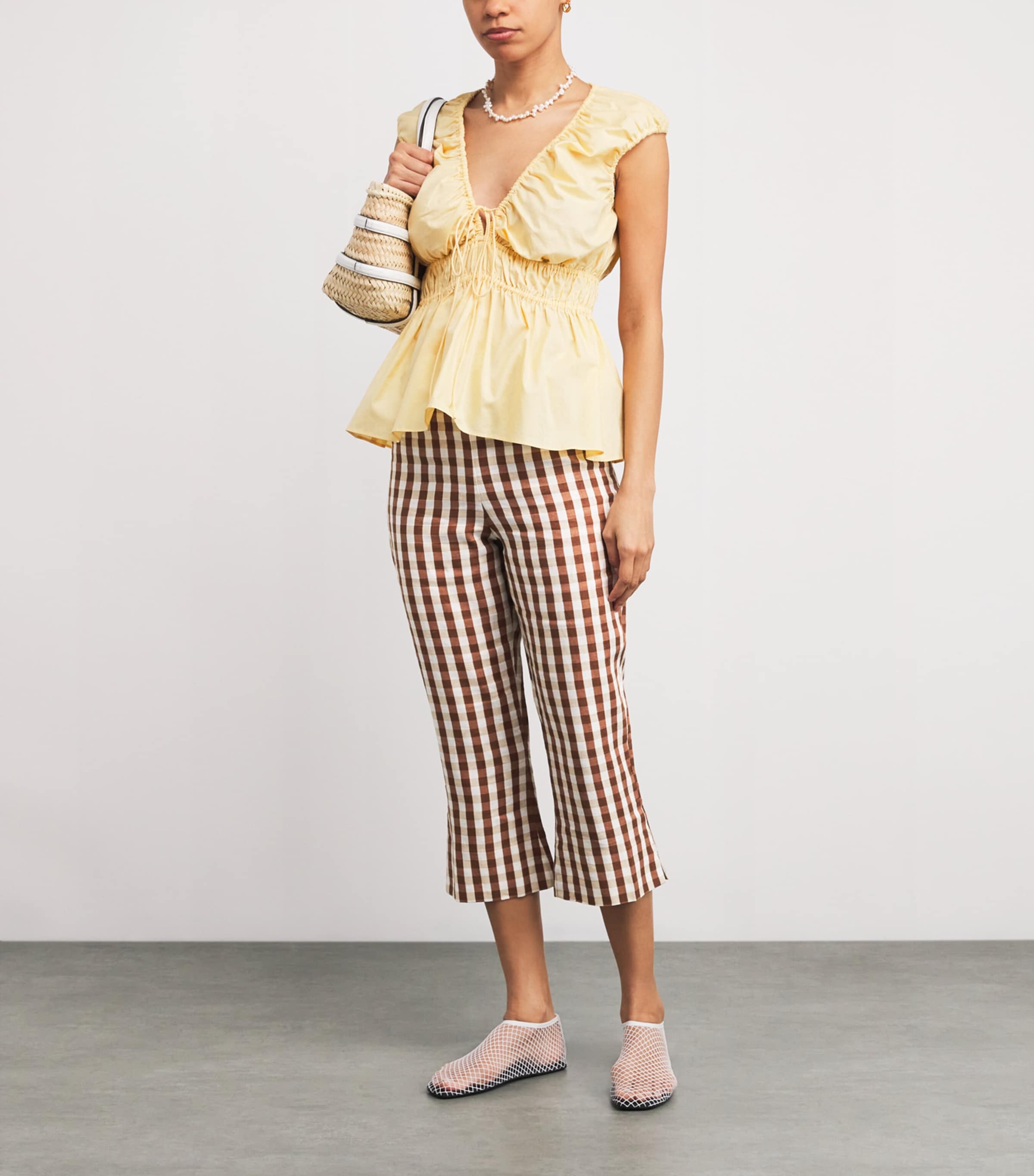 Linen Gingham Valeria Capri Trousers GINGHAM CEDAR Image 2