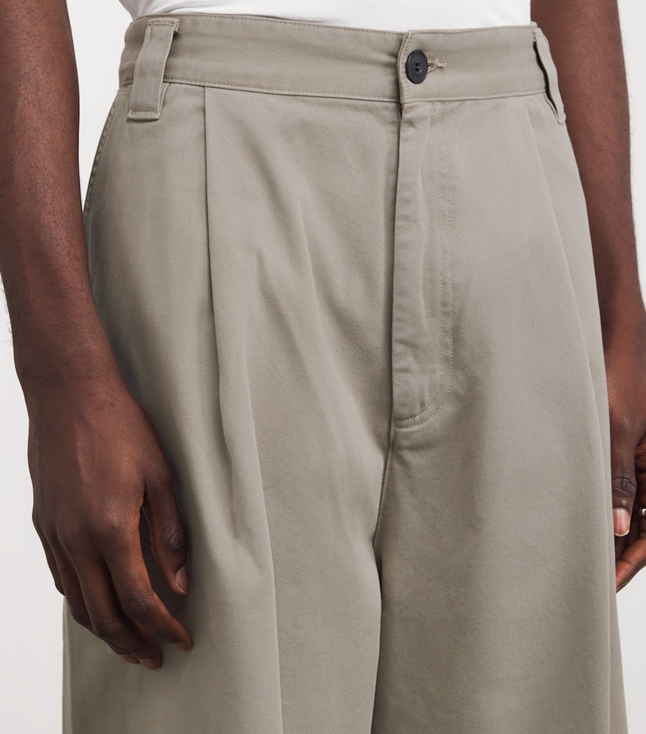 Pleated-Detail Gaius Trousers OYSTER Image 6