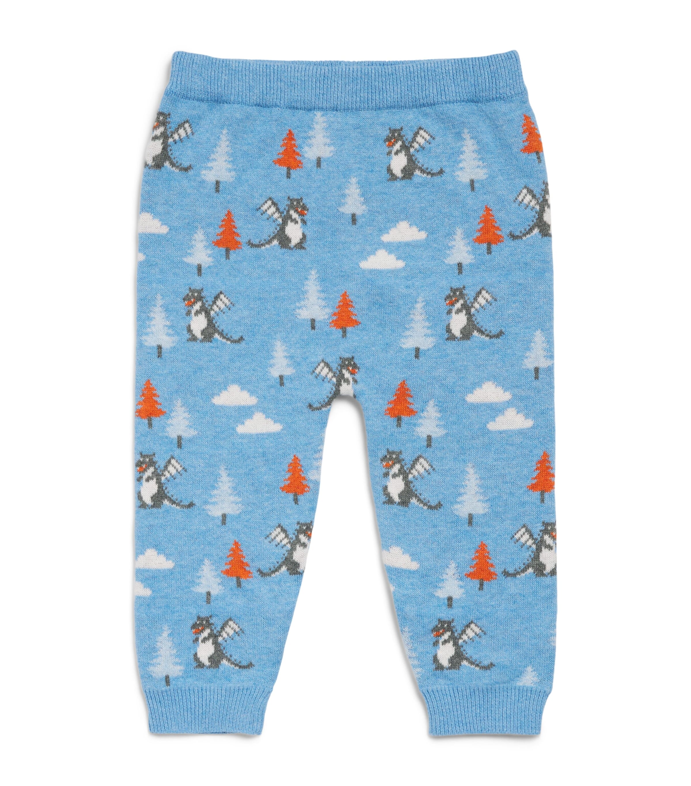 Purebaby Cotton-Wool Magic Forest Dragon Sweatpants (0-18 Months) Forjd Forest Jcquard Image 1