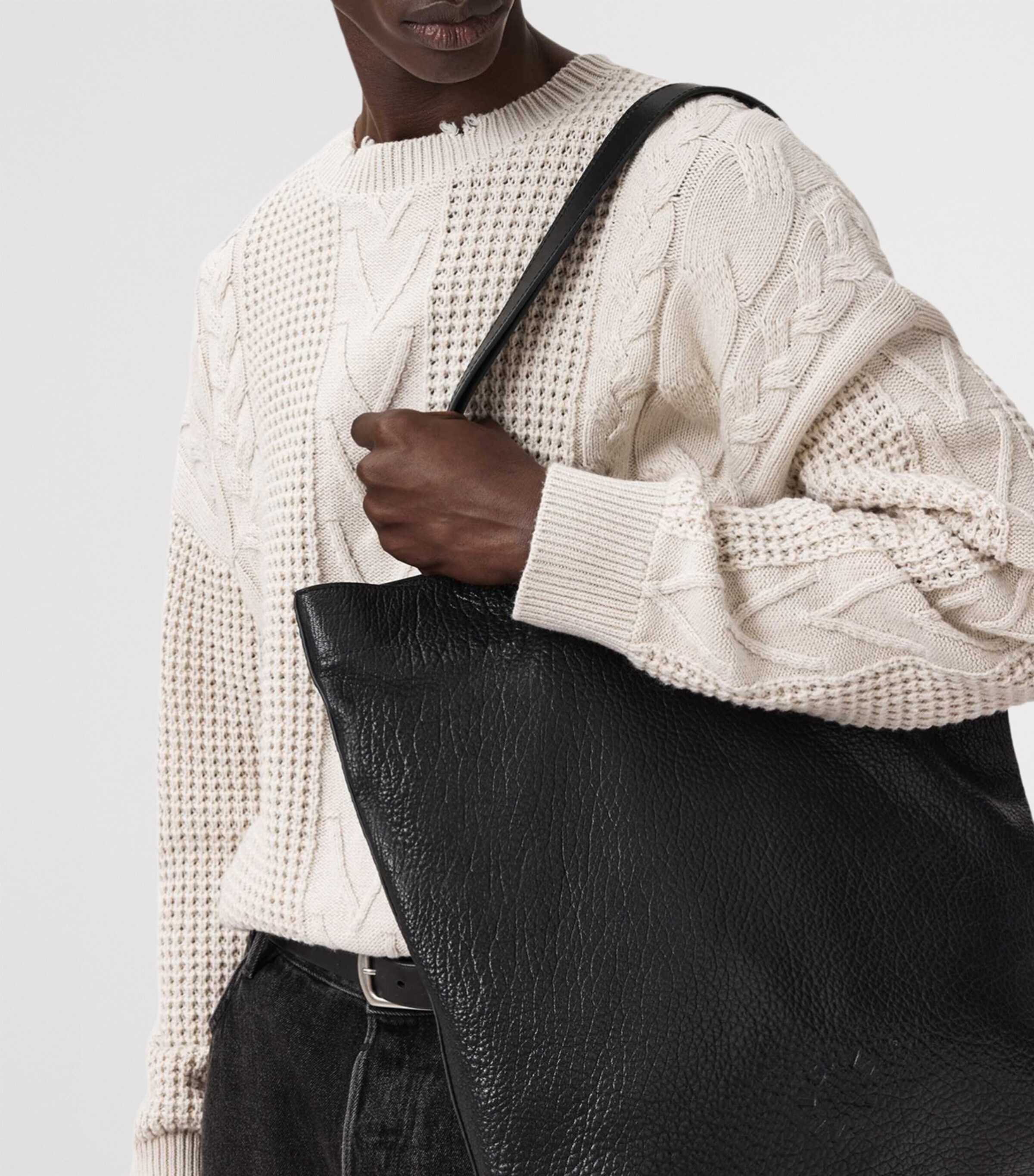 Wool-Organic Cotton Tenter Sweater ECRU WHITE Image 5